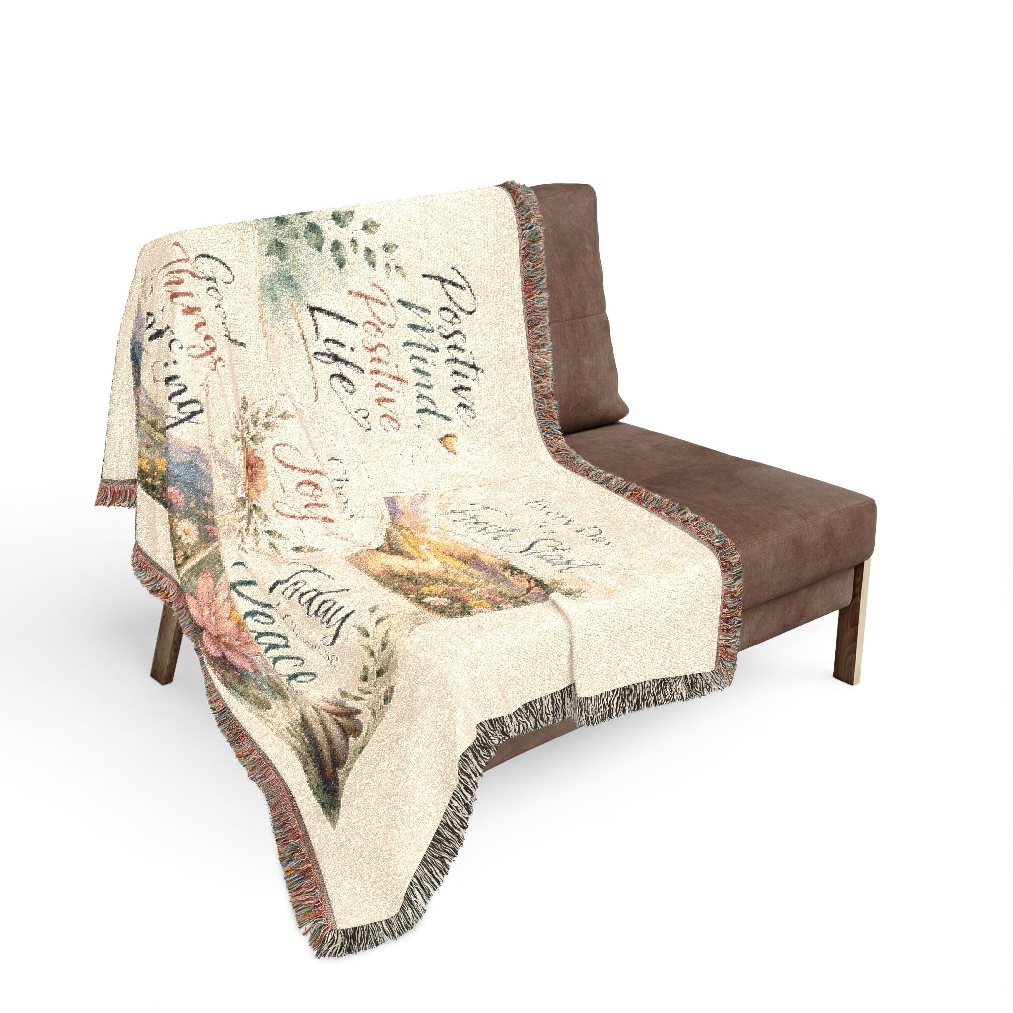 Inspirational Quote Woven Blanket — "Choose Joy" Comfort Throw