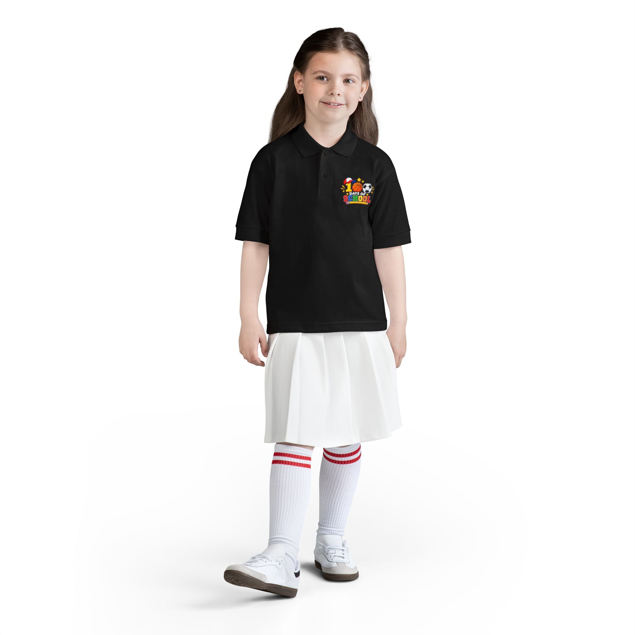 Youth Polo — "100 Days of School" Sport-Themed Kids Polo