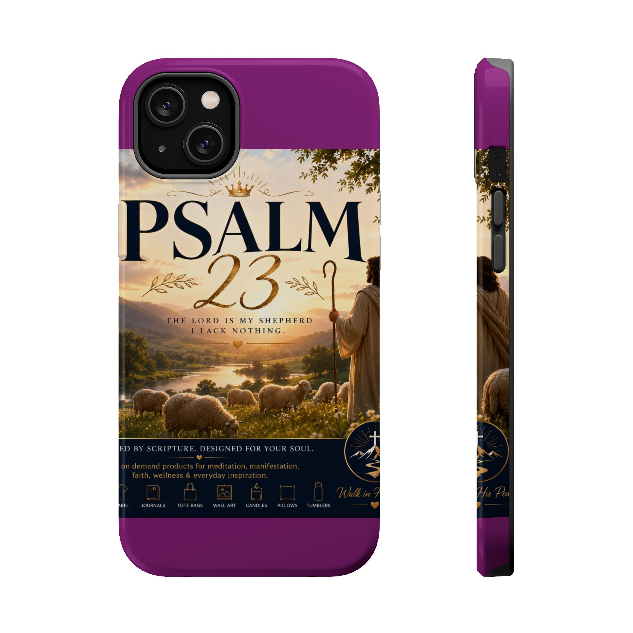 Psalm 23 Phone Case — Magnetic Impact-Resistant Christian iPhone Cover