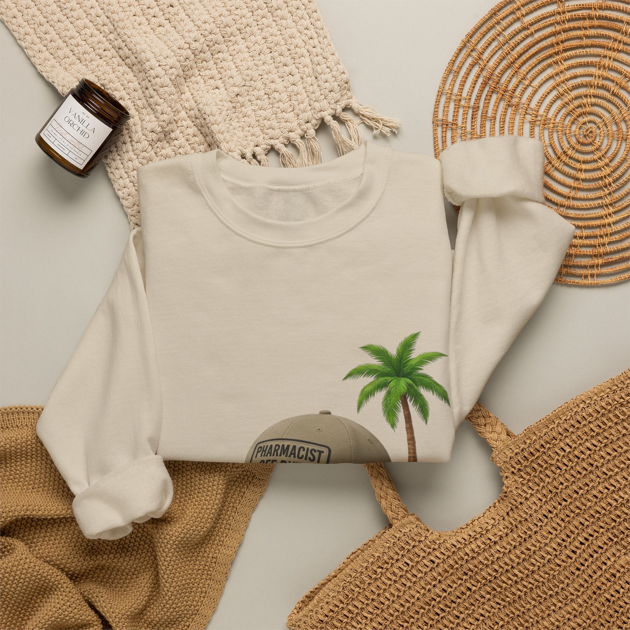 Vacation Vibes Sweatshirt — 'Pharmacist Off Duty' Palm Tree Travel Crewneck