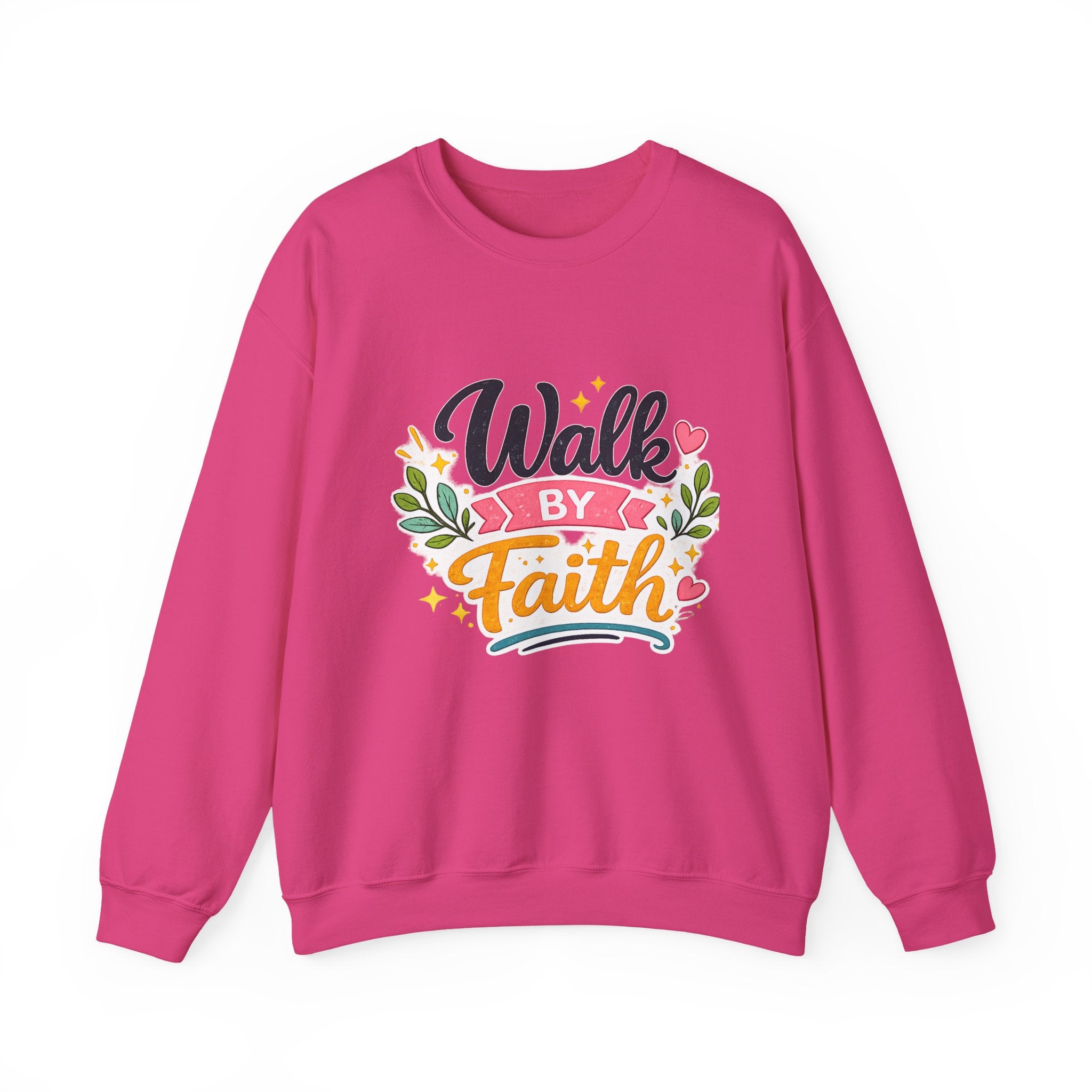 Walk By Faith Crewneck Sweatshirt — Inspirational Christian Pullover