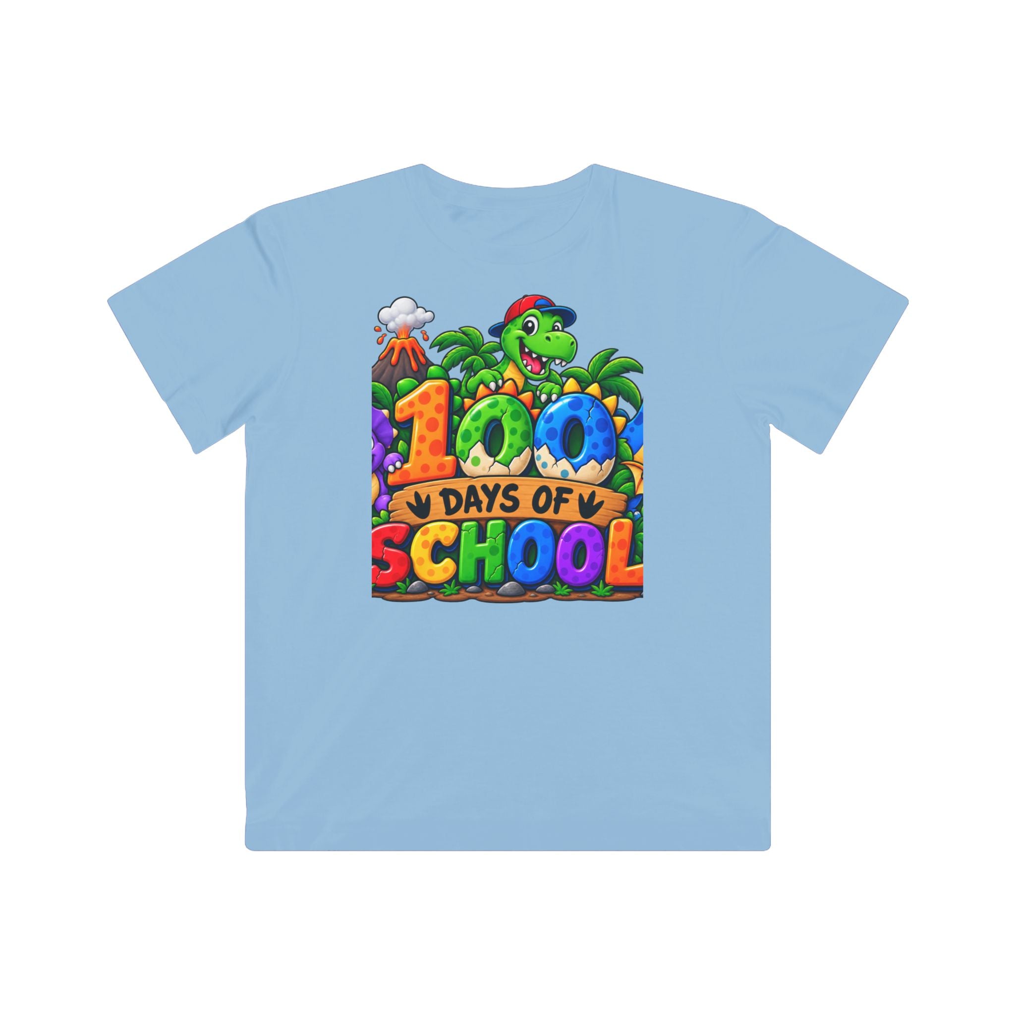 Kids 100 Days of School T-Shirt – Colorful Dino Celebration Tee