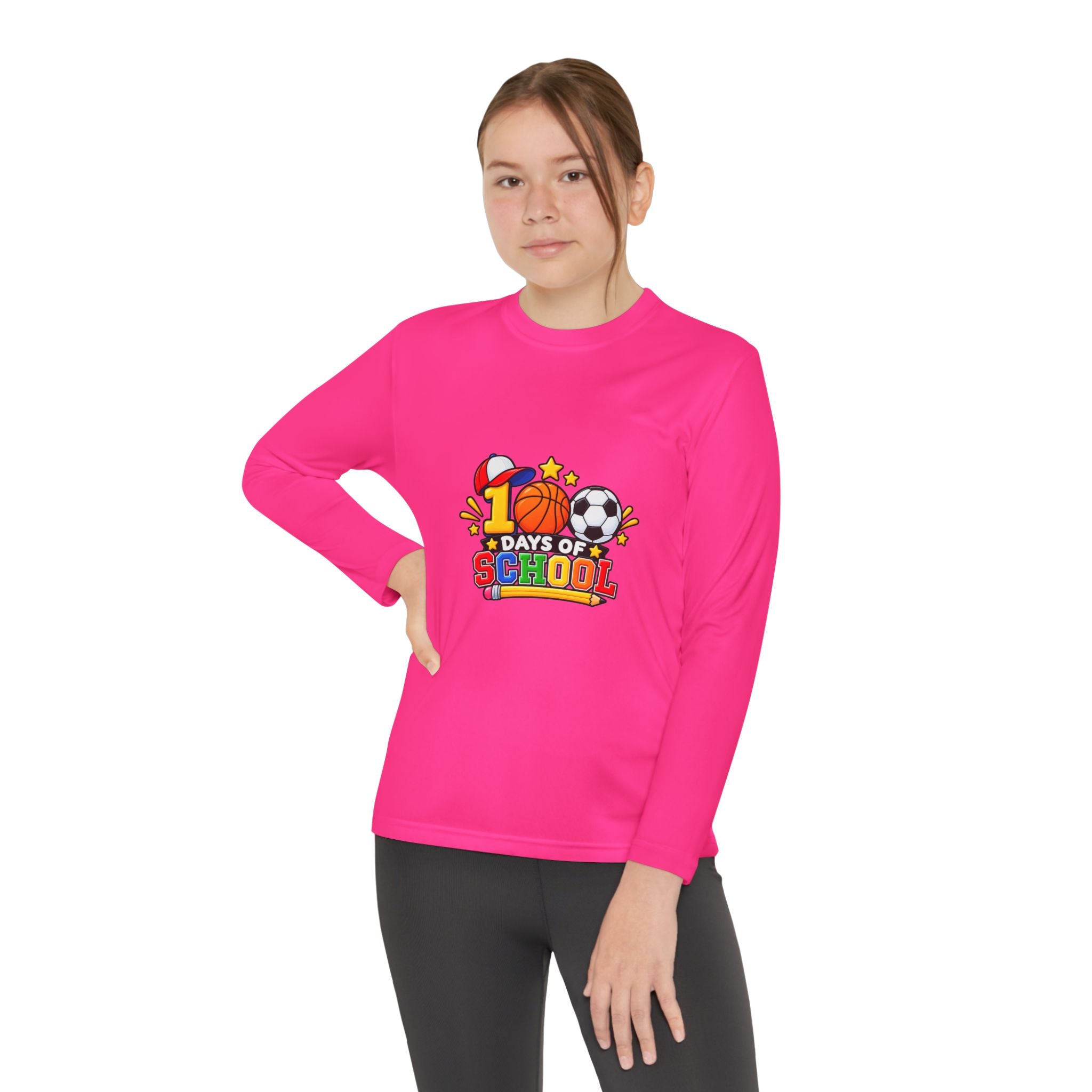 Youth Long Sleeve Tee – "1 Days of School" Sports Back-to-School Shirt