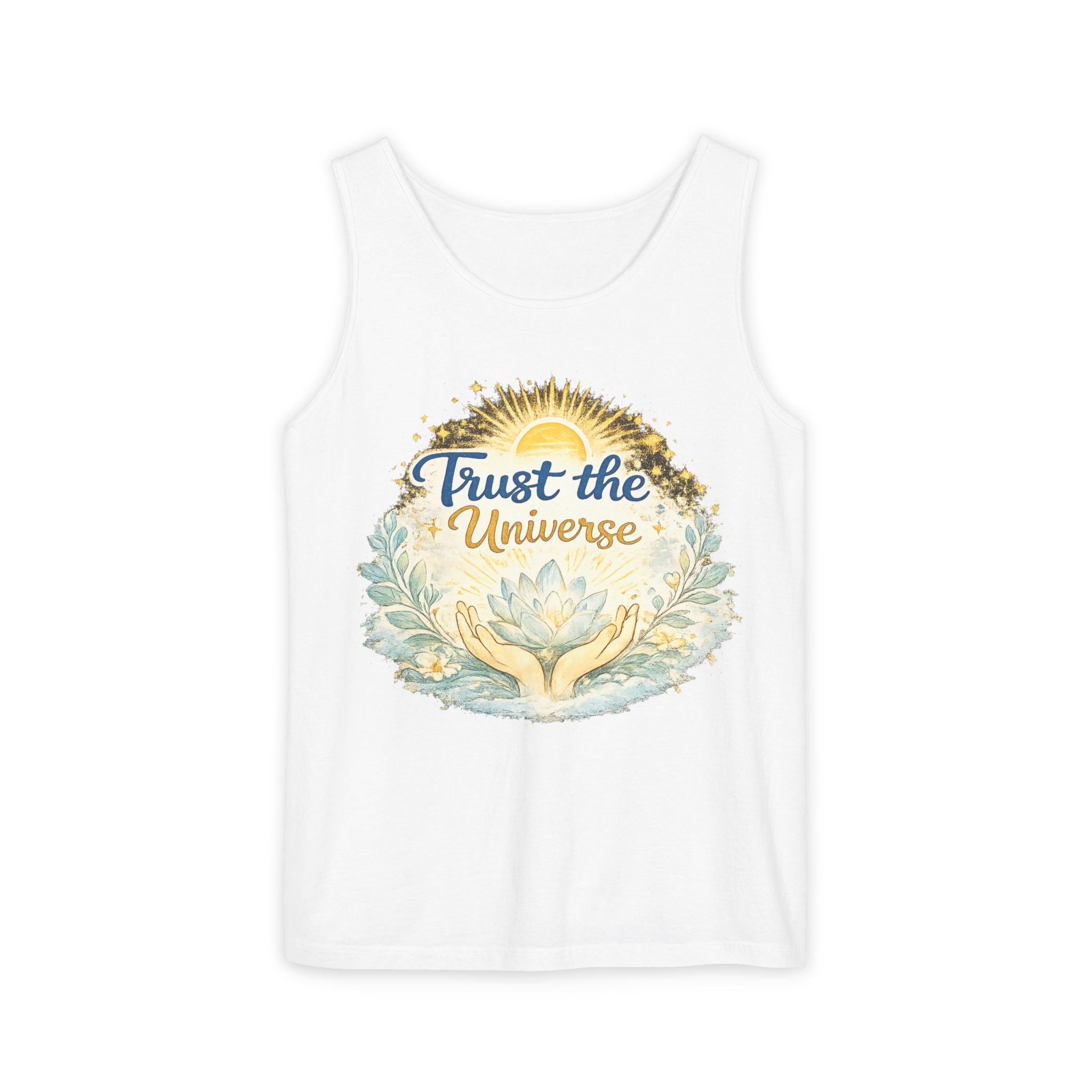 Trust the Universe Tank Top — Spiritual Lotus Graphic Vest
