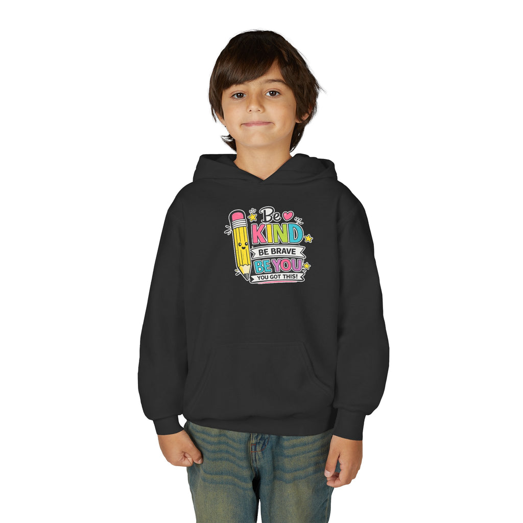 Be Kind Youth Hoodie – Encouraging Back-to-School Kids Sweatshirt
