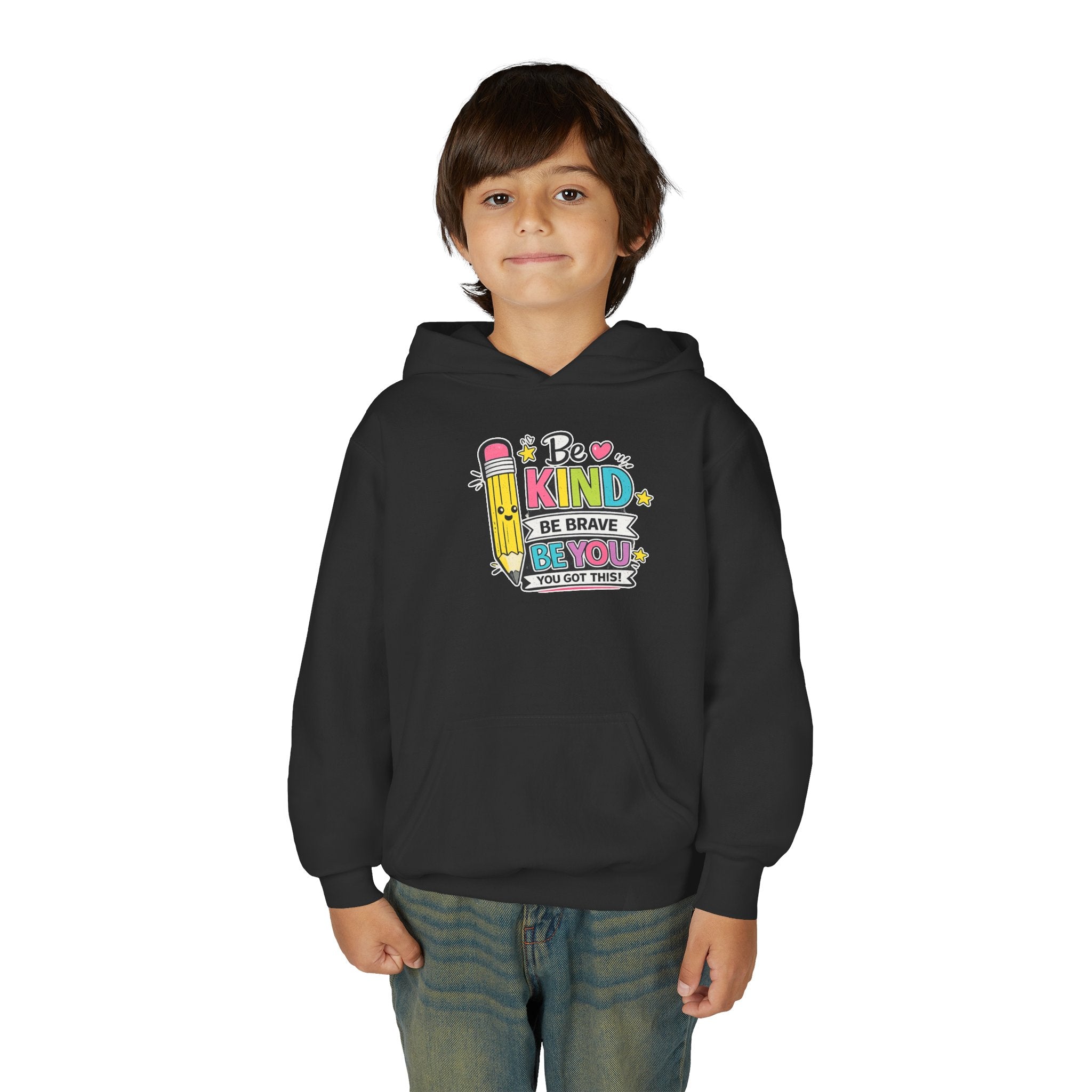 Be Kind Youth Hoodie – Encouraging Back-to-School Kids Sweatshirt