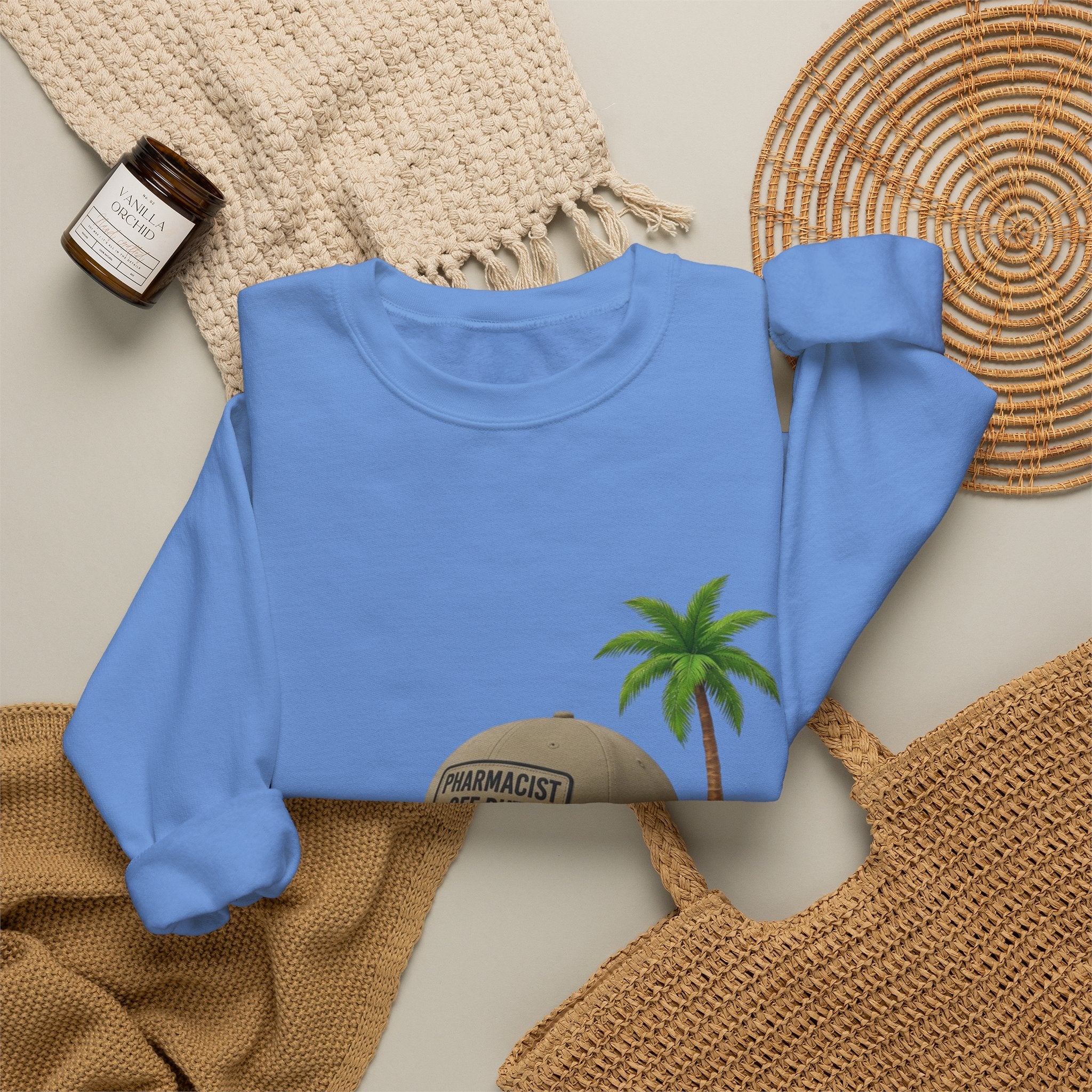 Vacation Vibes Sweatshirt — 'Pharmacist Off Duty' Palm Tree Travel Crewneck