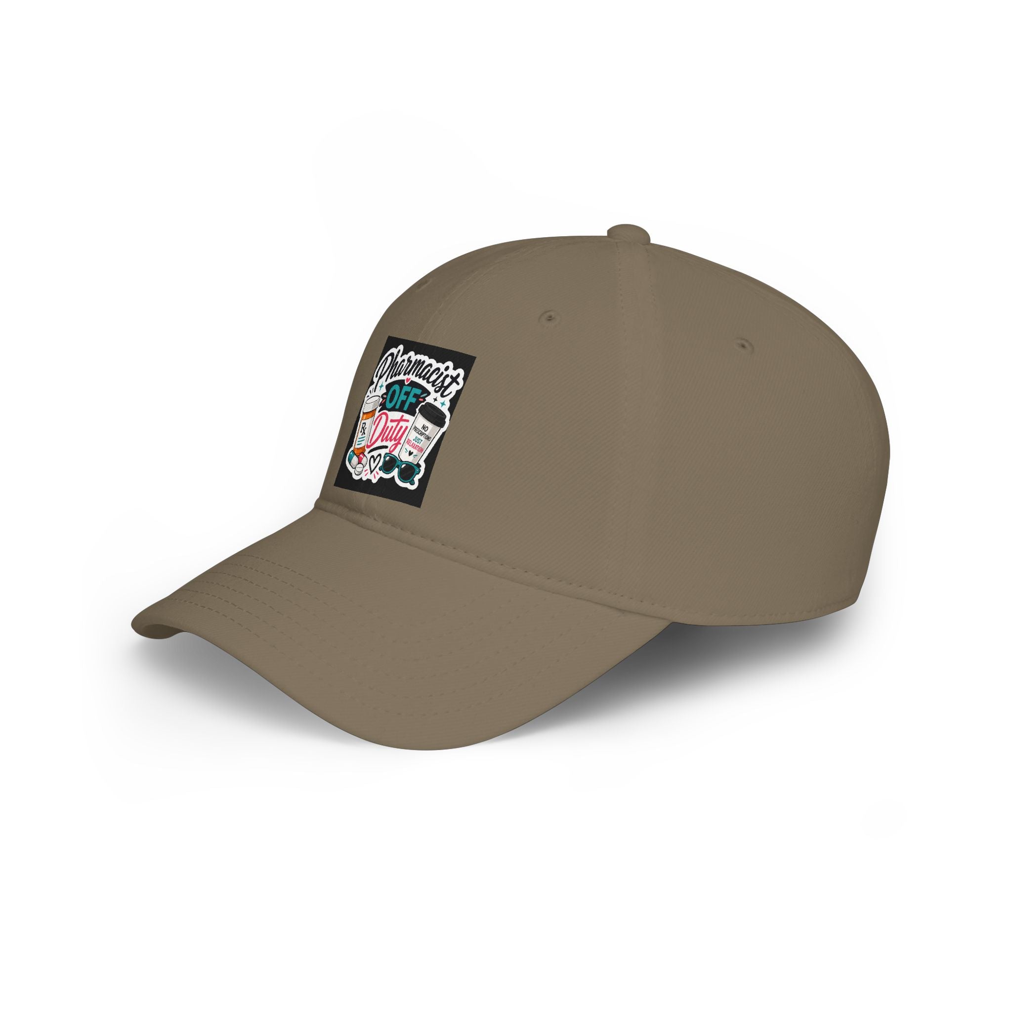 Pharmacist Off Duty Baseball Cap — Funny Pharmacist Hat with Pills & Script Patch