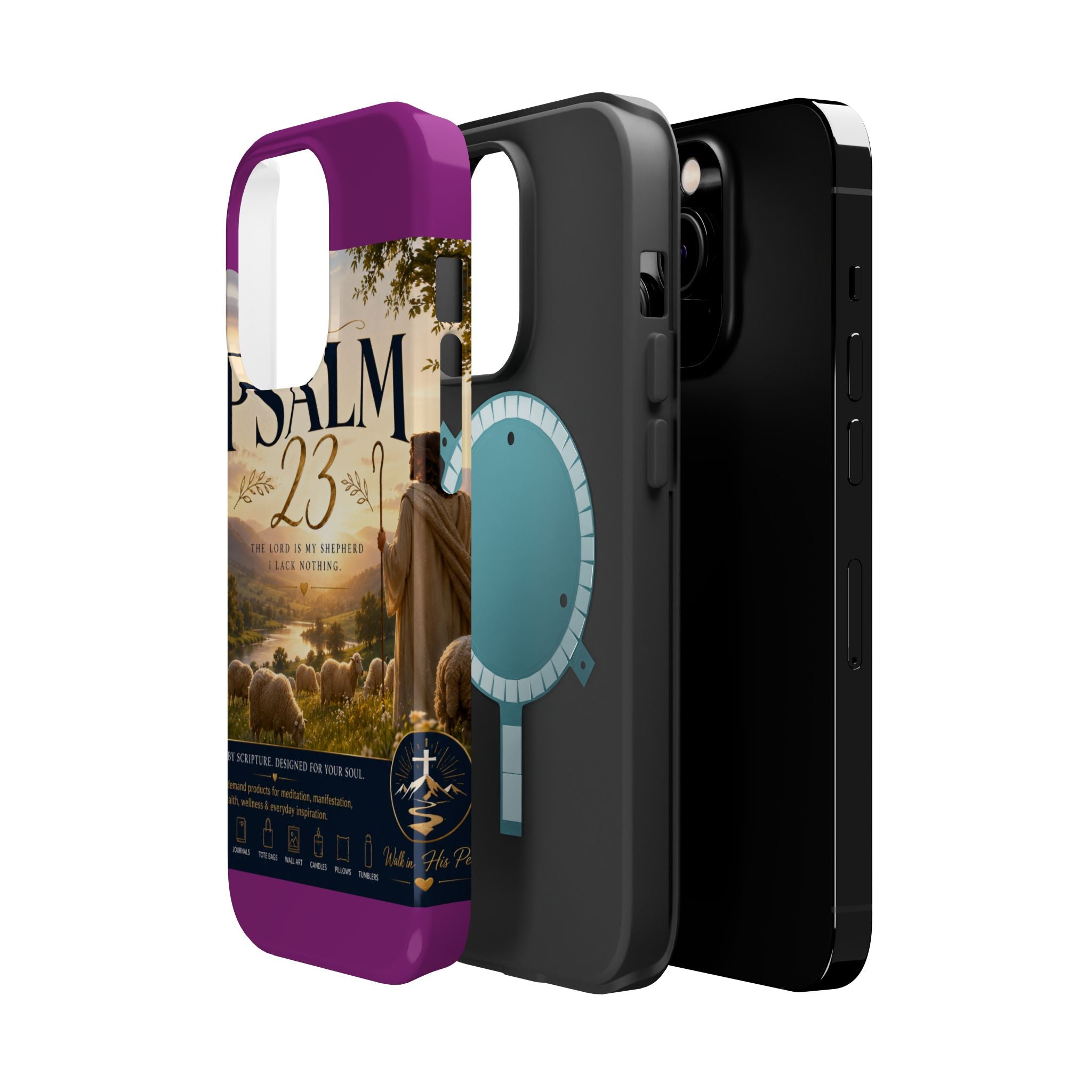 Psalm 23 Phone Case — Magnetic Impact-Resistant Christian iPhone Cover