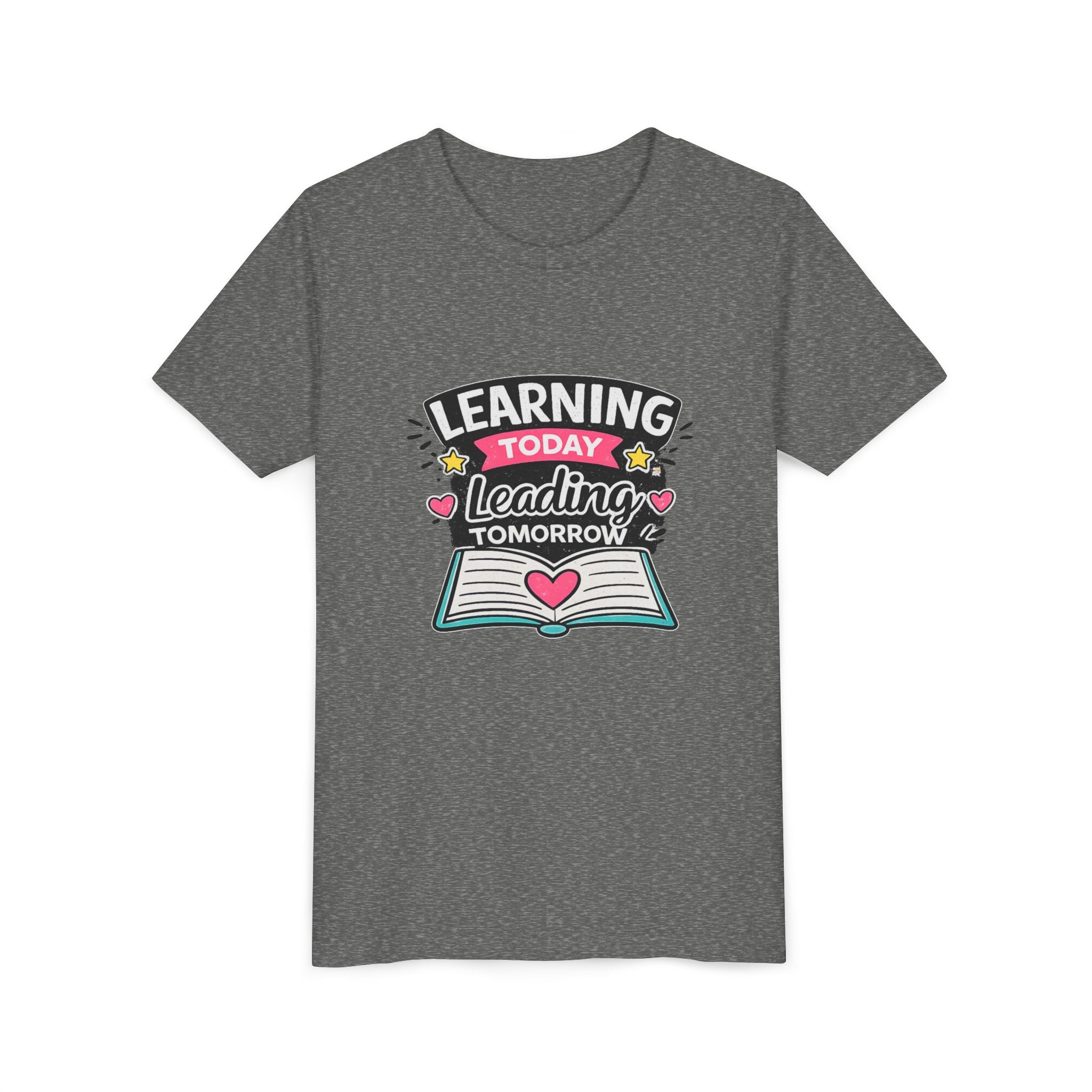 Youth Tee — "Learning Today, Leading Tomorrow" School Kids Graphic T-Shirt