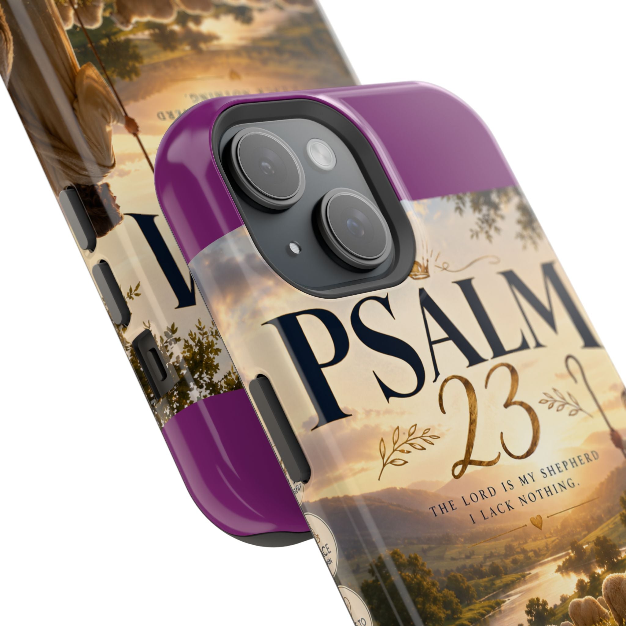Psalm 23 Phone Case — Magnetic Impact-Resistant Christian iPhone Cover