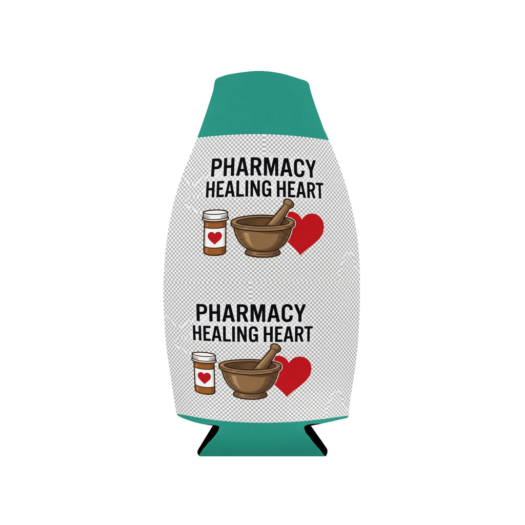 Pharmacy Healing Heart Zip-Up Bottle Cooler Sleeve