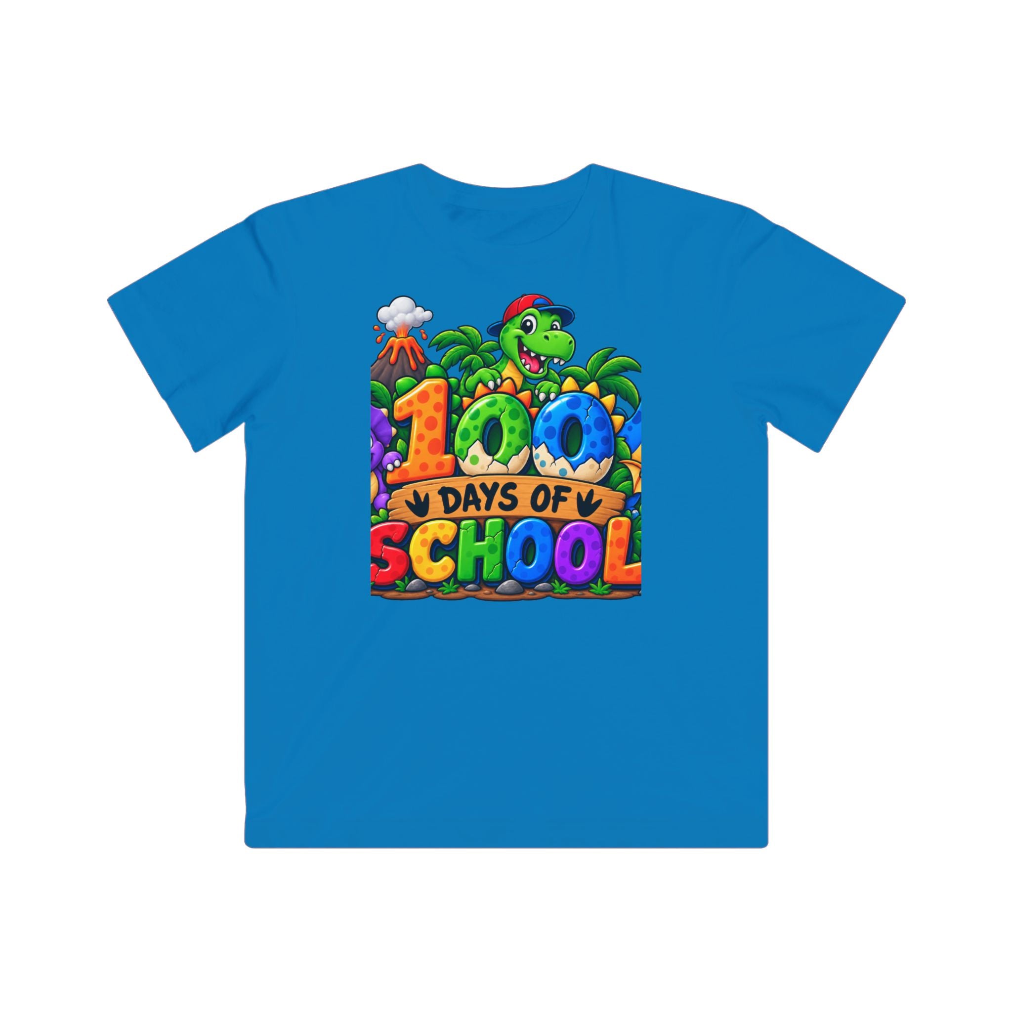 Kids 100 Days of School T-Shirt – Colorful Dino Celebration Tee