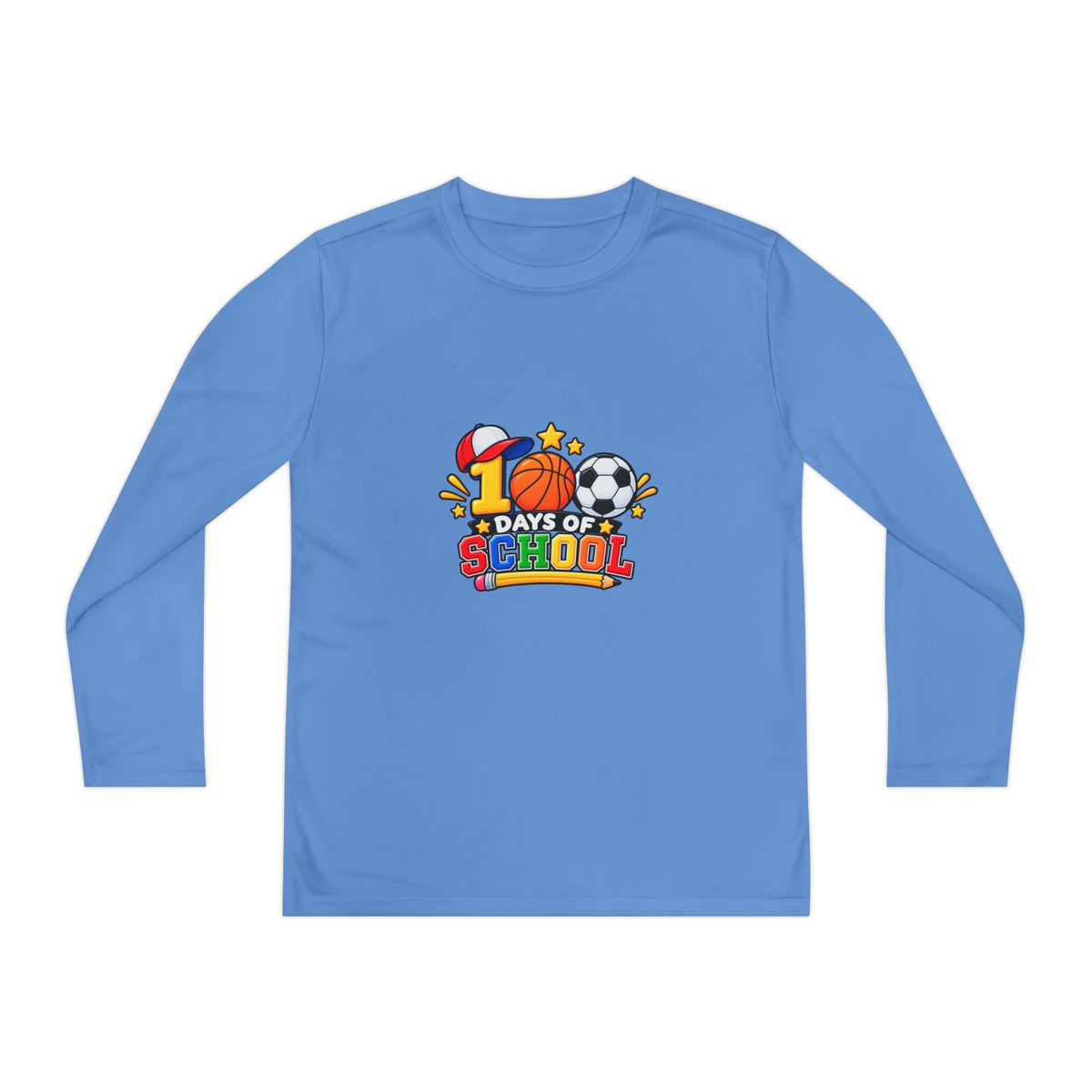 Youth Long Sleeve Tee – "1 Days of School" Sports Back-to-School Shirt