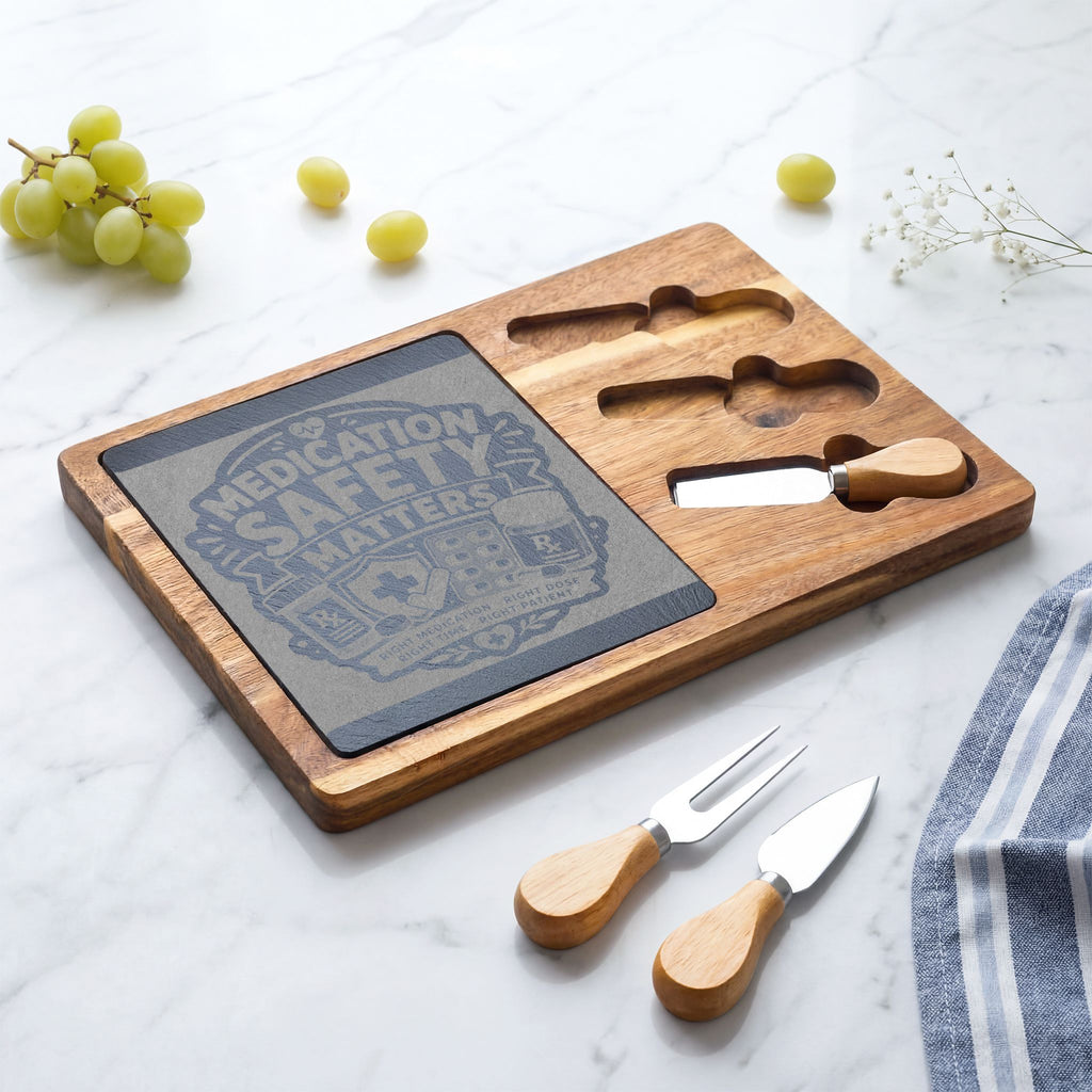 Medication Safety Matters Engraved Serving Board | Perfect Gift for Pharmacists