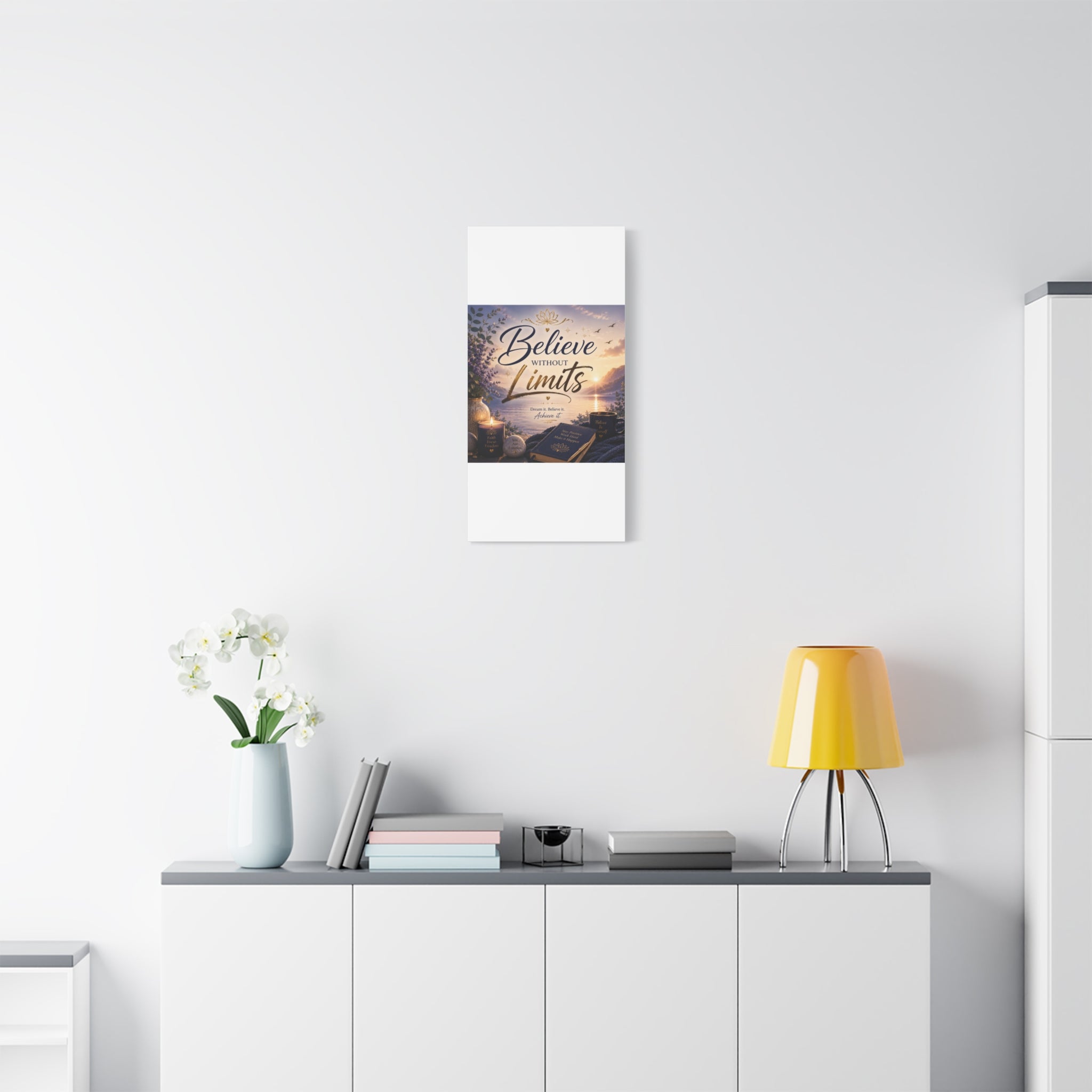 Believe Without Limits Canvas Wall Art – Inspirational Stretched Matte Print