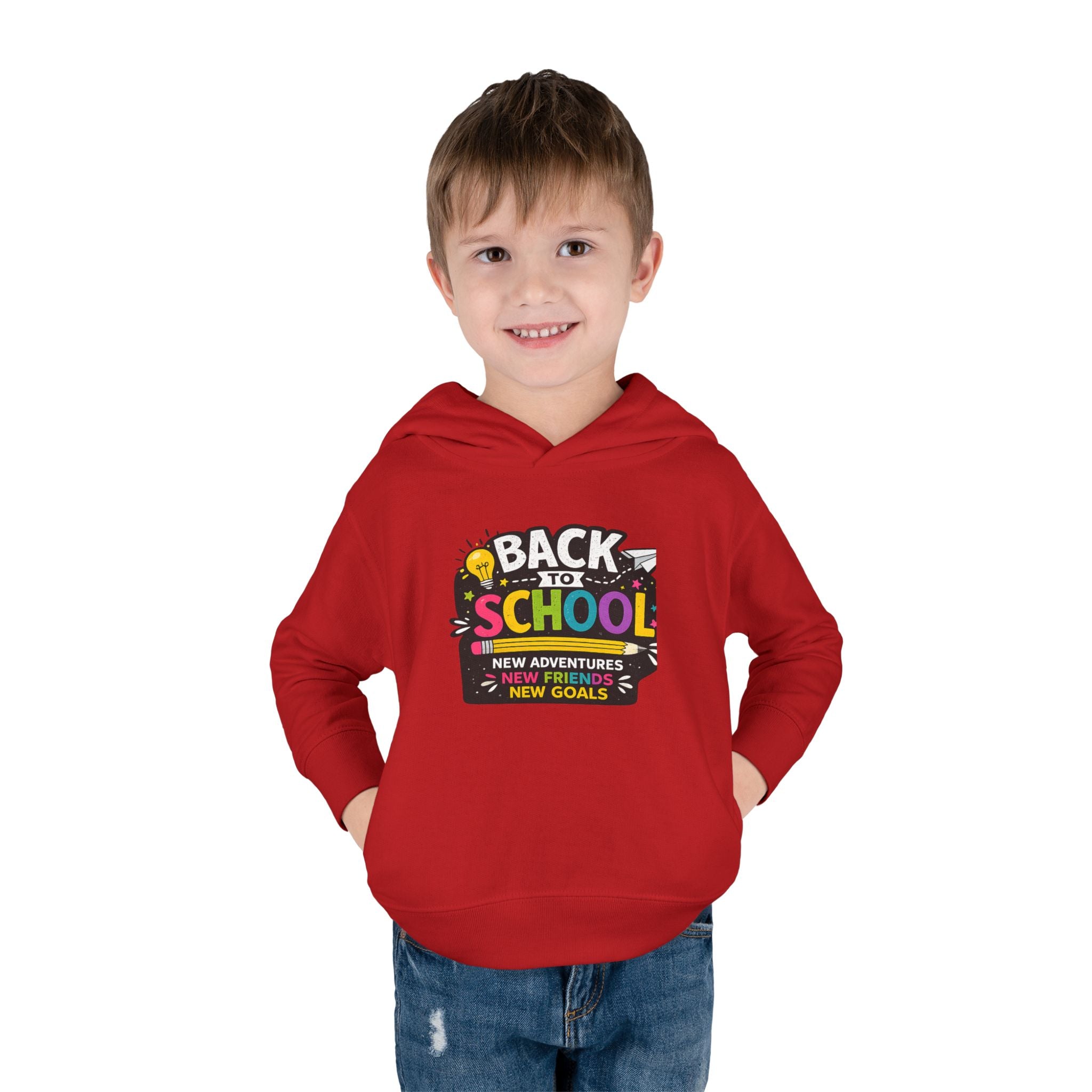 Back to School Toddler Hoodie — "Back to School: New Adventures, New Friends, New Goals"