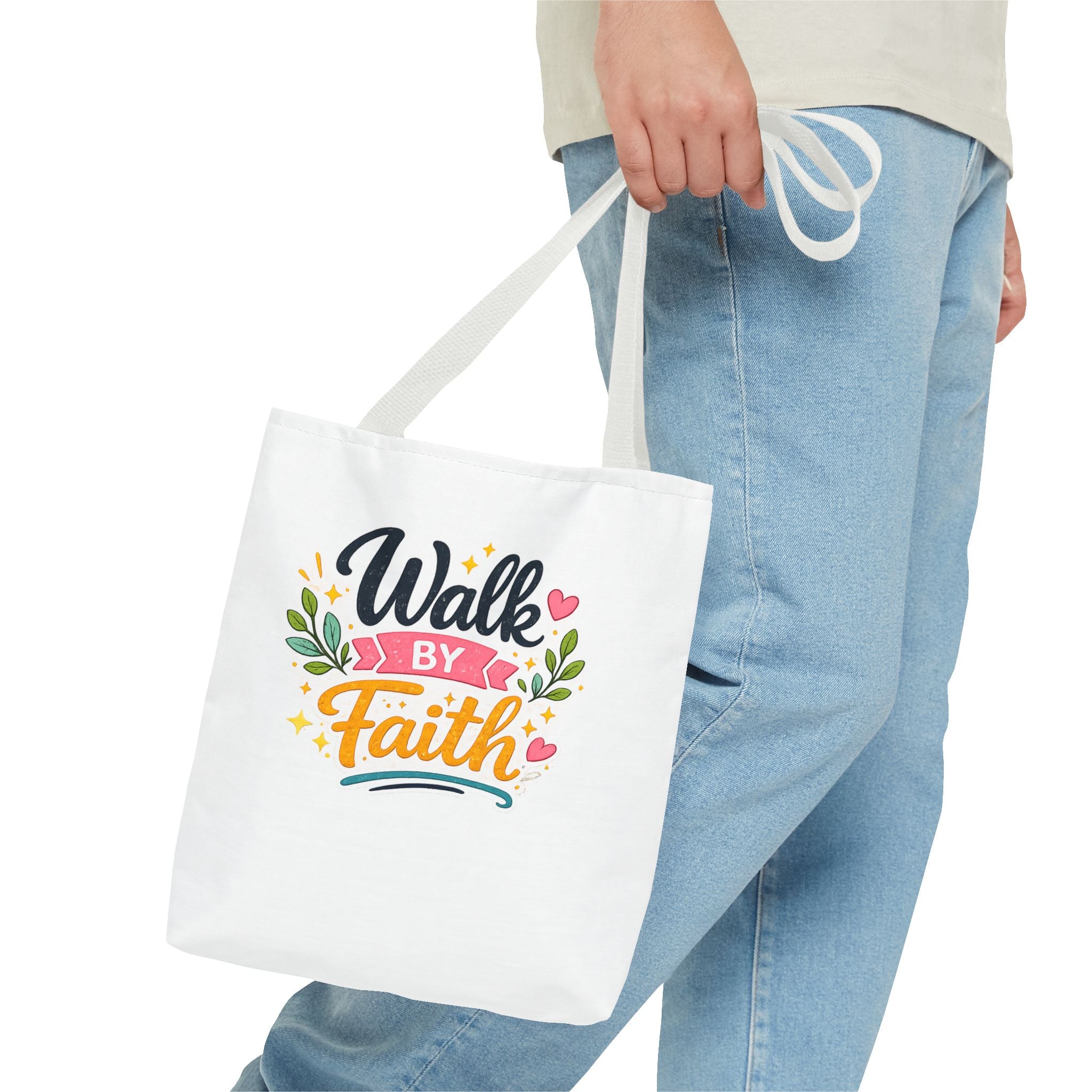 Walk By Faith Tote Bag — Inspirational Christian Canvas Tote, Faith-Based Gift