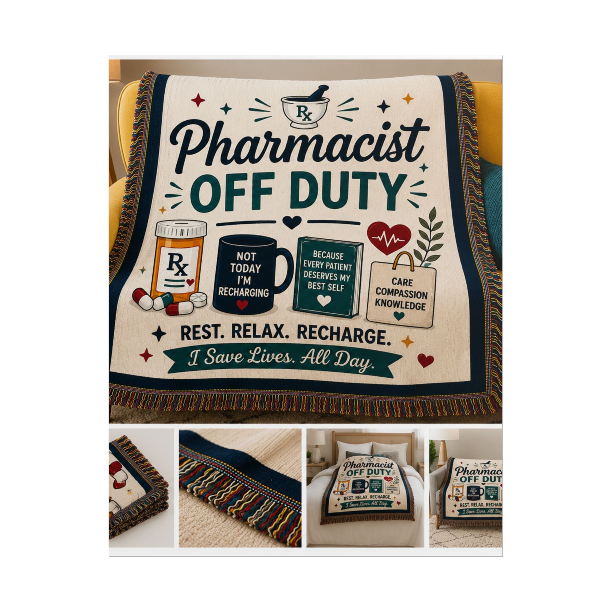 Pharmacist Off Duty Poster - Rest Relax Recharge Wall Art
