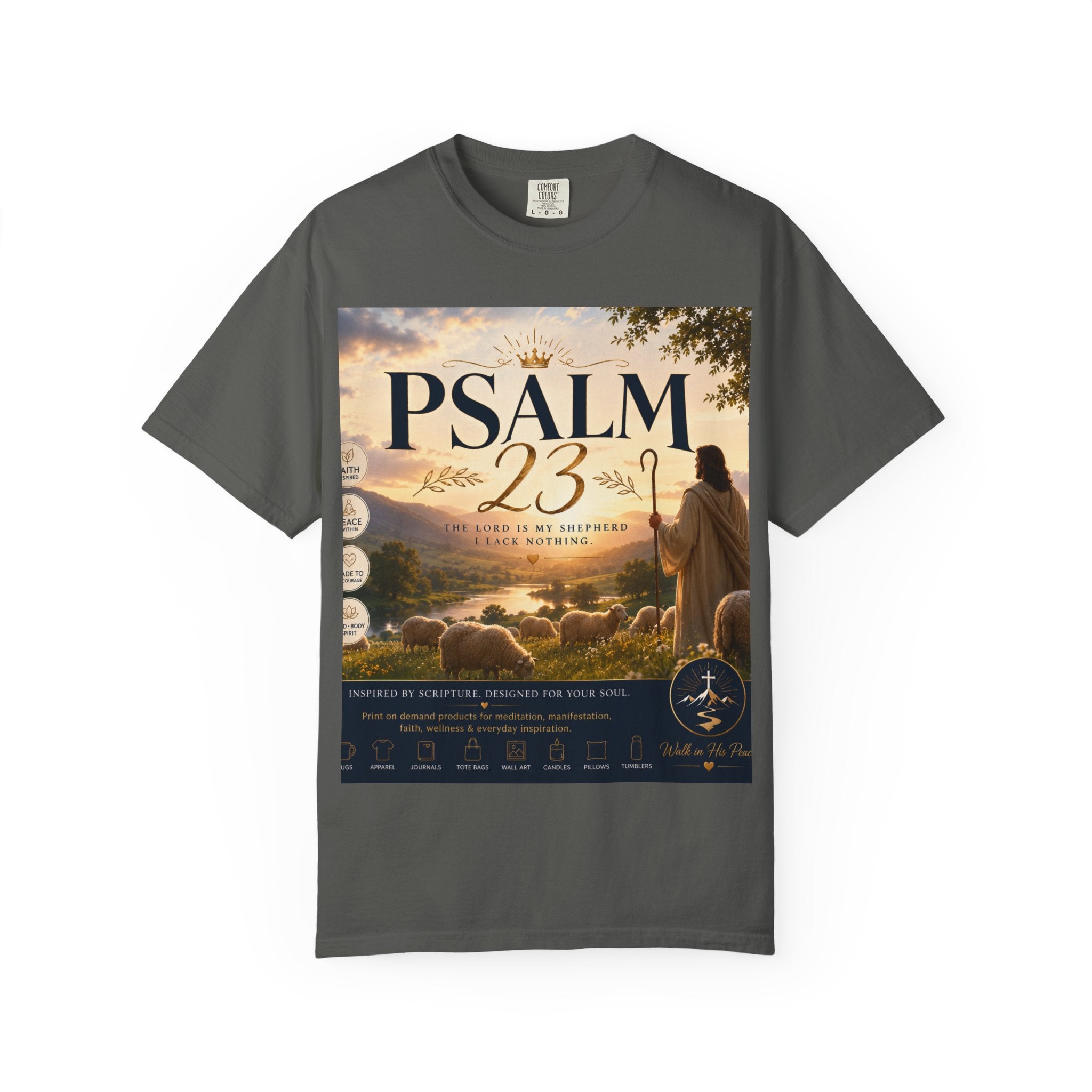 Psalm 23 T-Shirt — Christian Faith Shepherd Graphic Tee