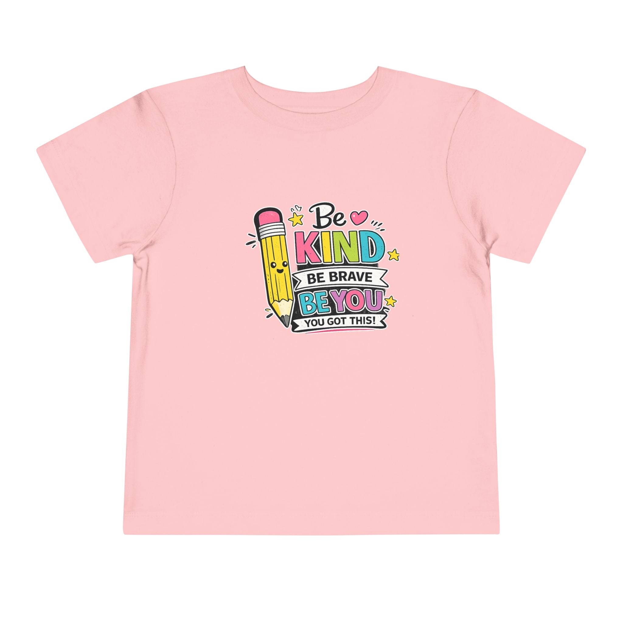 Be Kind Pencil Toddler Tee — "Be Kind, Be Brave, Be You" Inspirational Kids Shirt