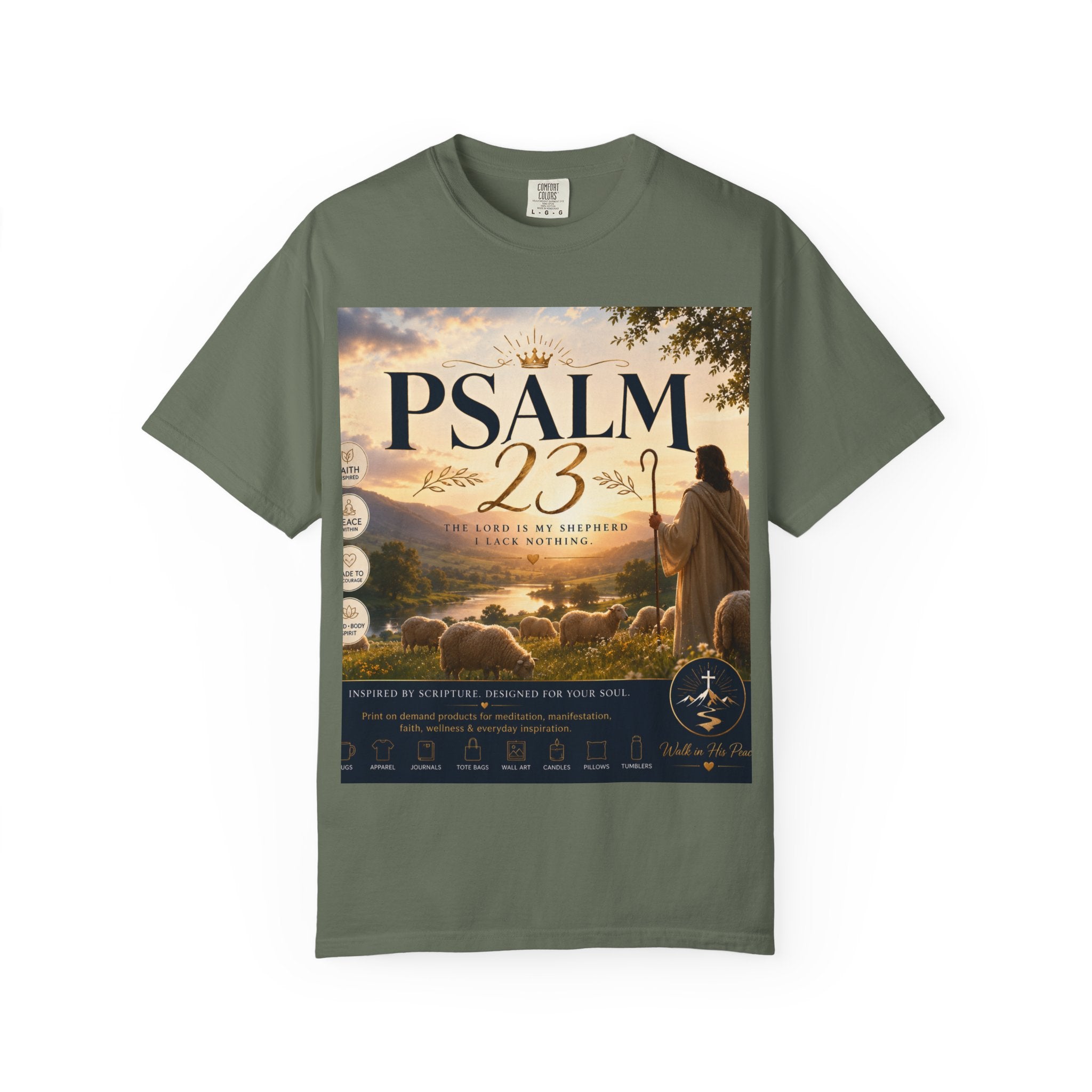 Psalm 23 T-Shirt — Christian Faith Shepherd Graphic Tee