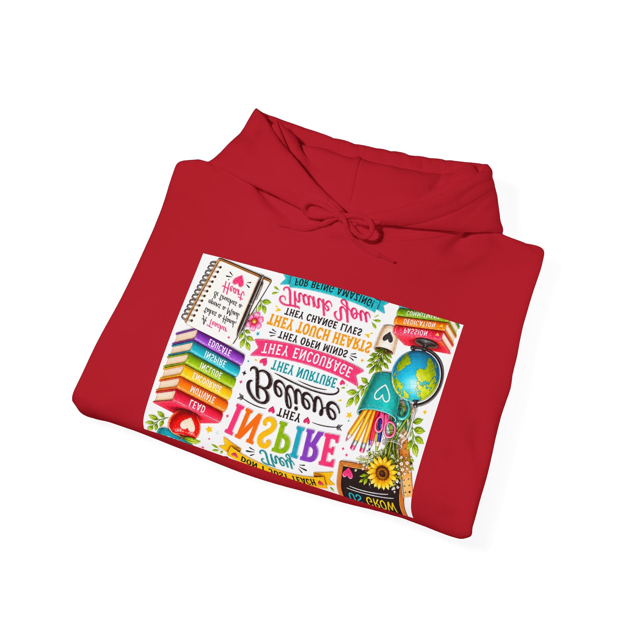 Motivational Book Lover Hoodie — "Be Brave, Be Kind, Be You" Colorful Inspirational Design