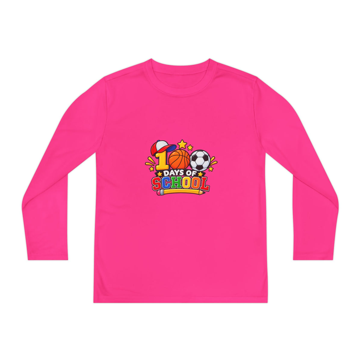 Youth Long Sleeve Tee – "1 Days of School" Sports Back-to-School Shirt