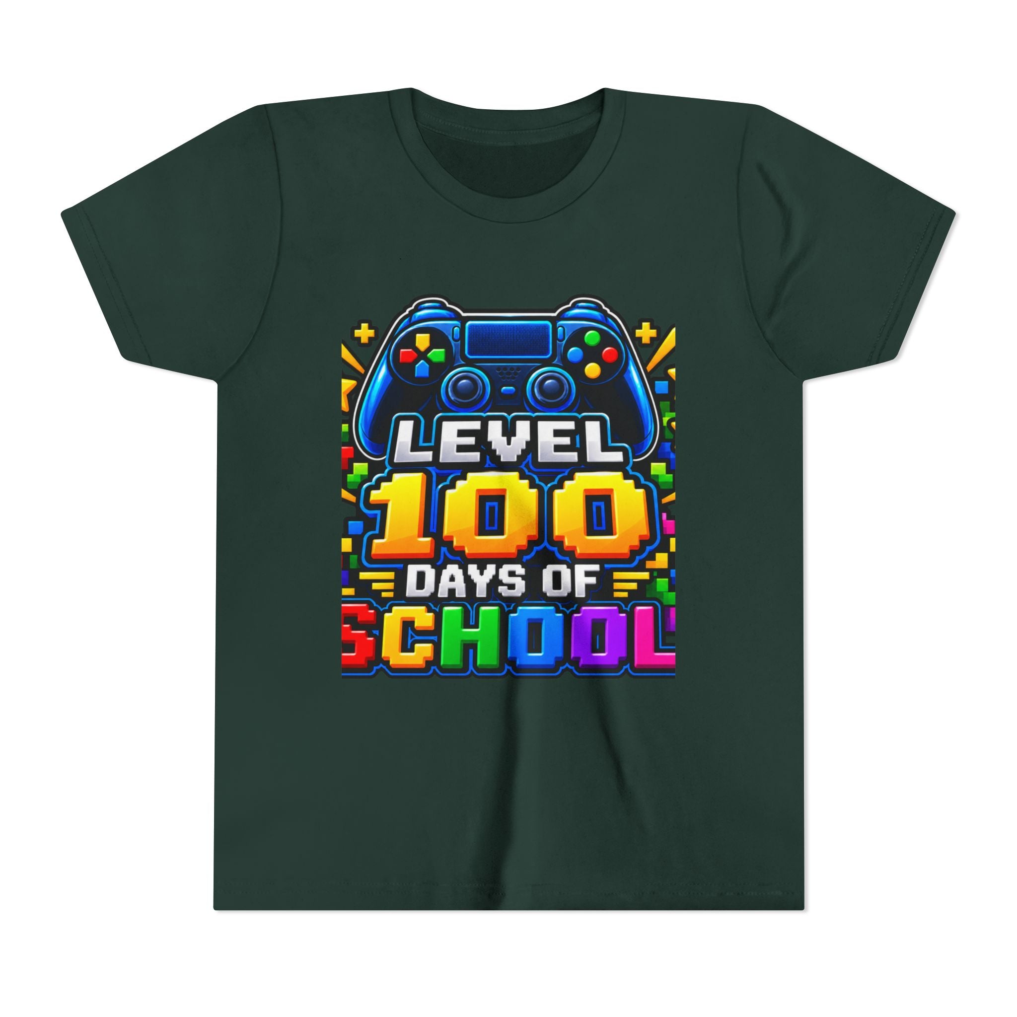 Level 100 Days of School Youth Tee — Gamer 100th Day of School Shirt