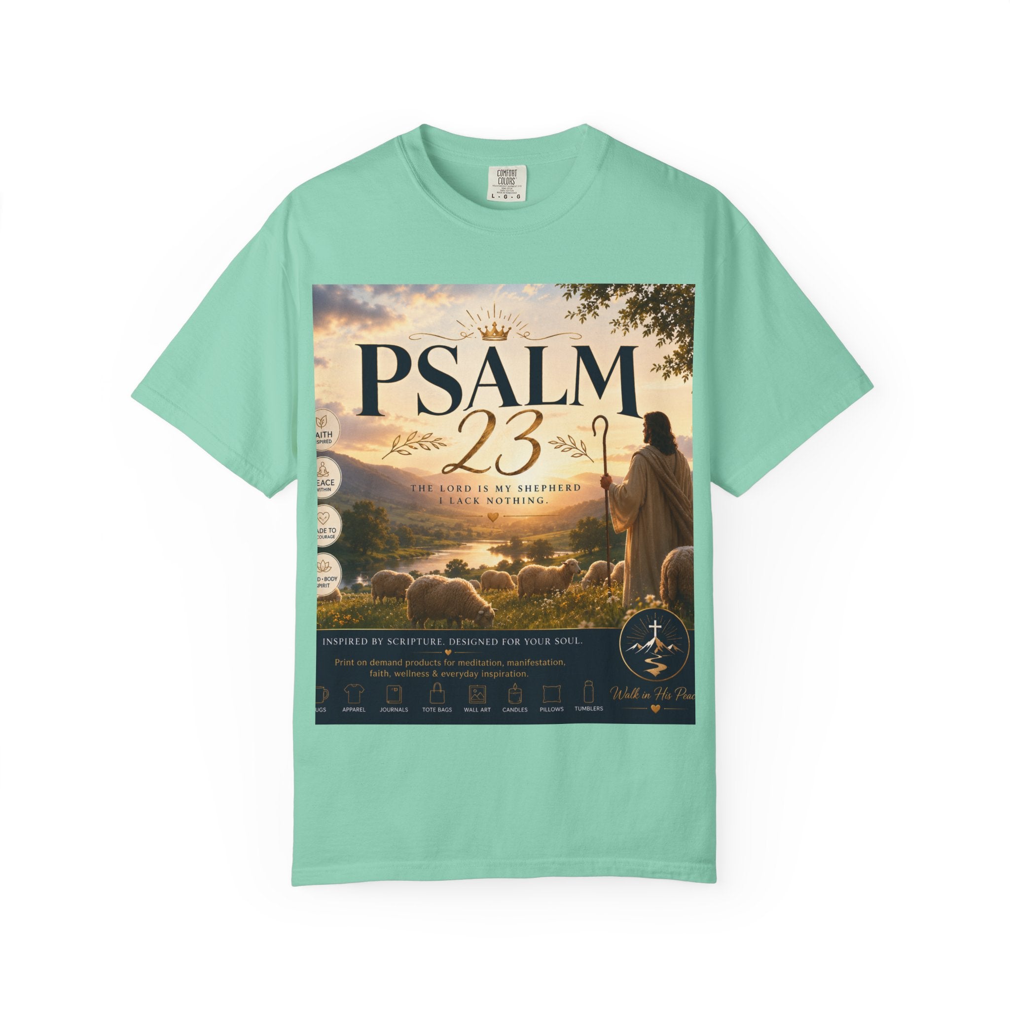 Psalm 23 T-Shirt — Christian Faith Shepherd Graphic Tee