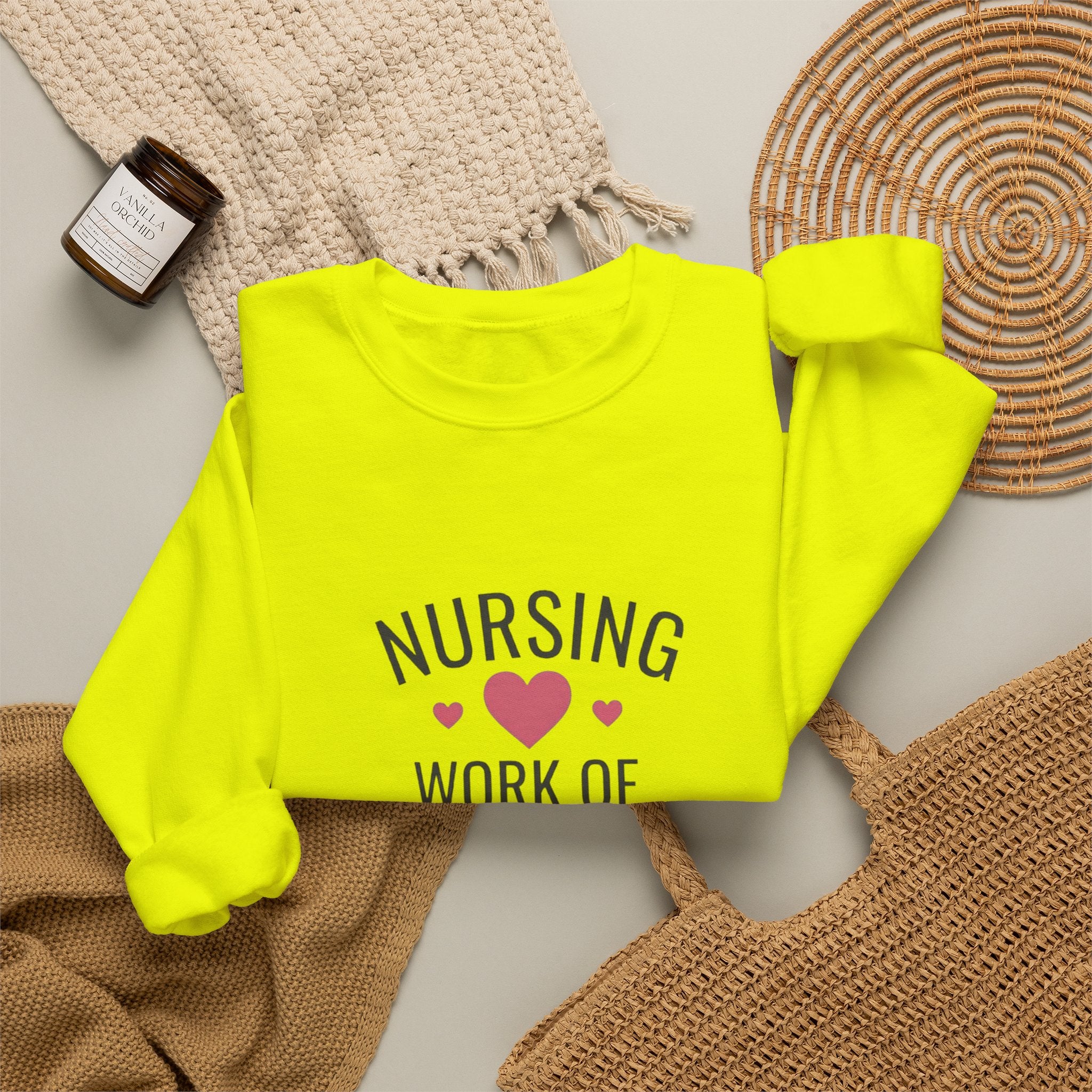 Nursing Work of Heart Crewneck Sweatshirt — Nurse Appreciation Pullover