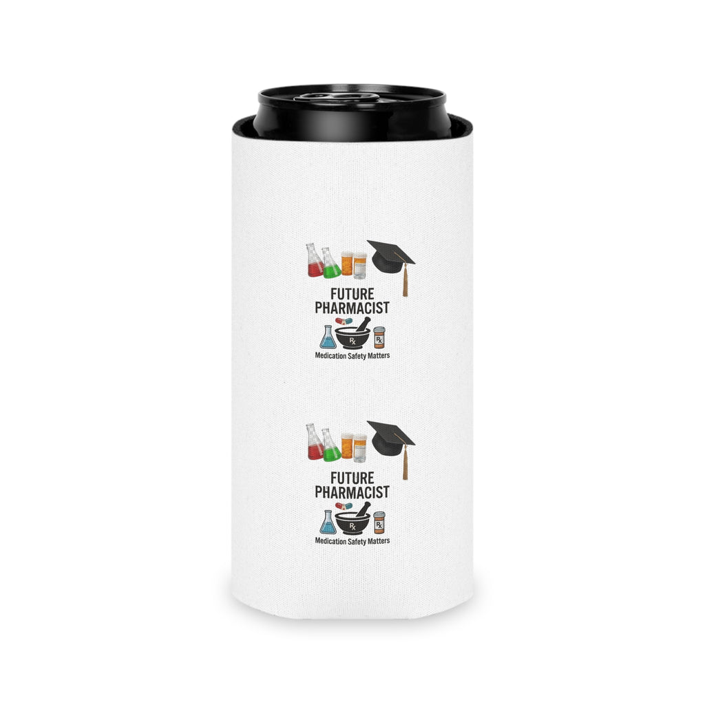 Future Pharmacist Can Cooler – Graduation Gift Can Cooler with Cap & Pharmacy Icons