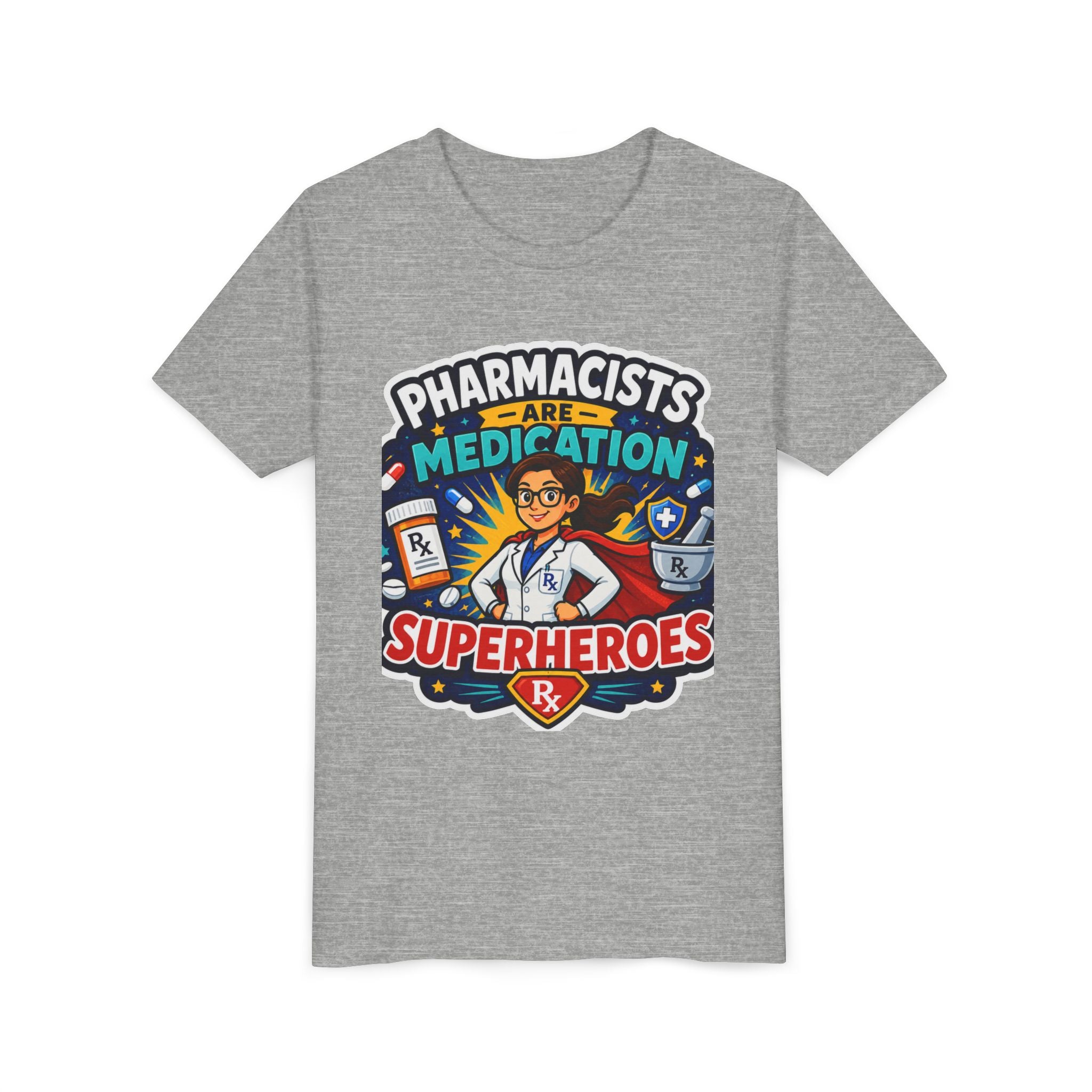 Youth Tee — "Pharmacists Are Medication Superheroes" Cartoon Pharmacy Shirt