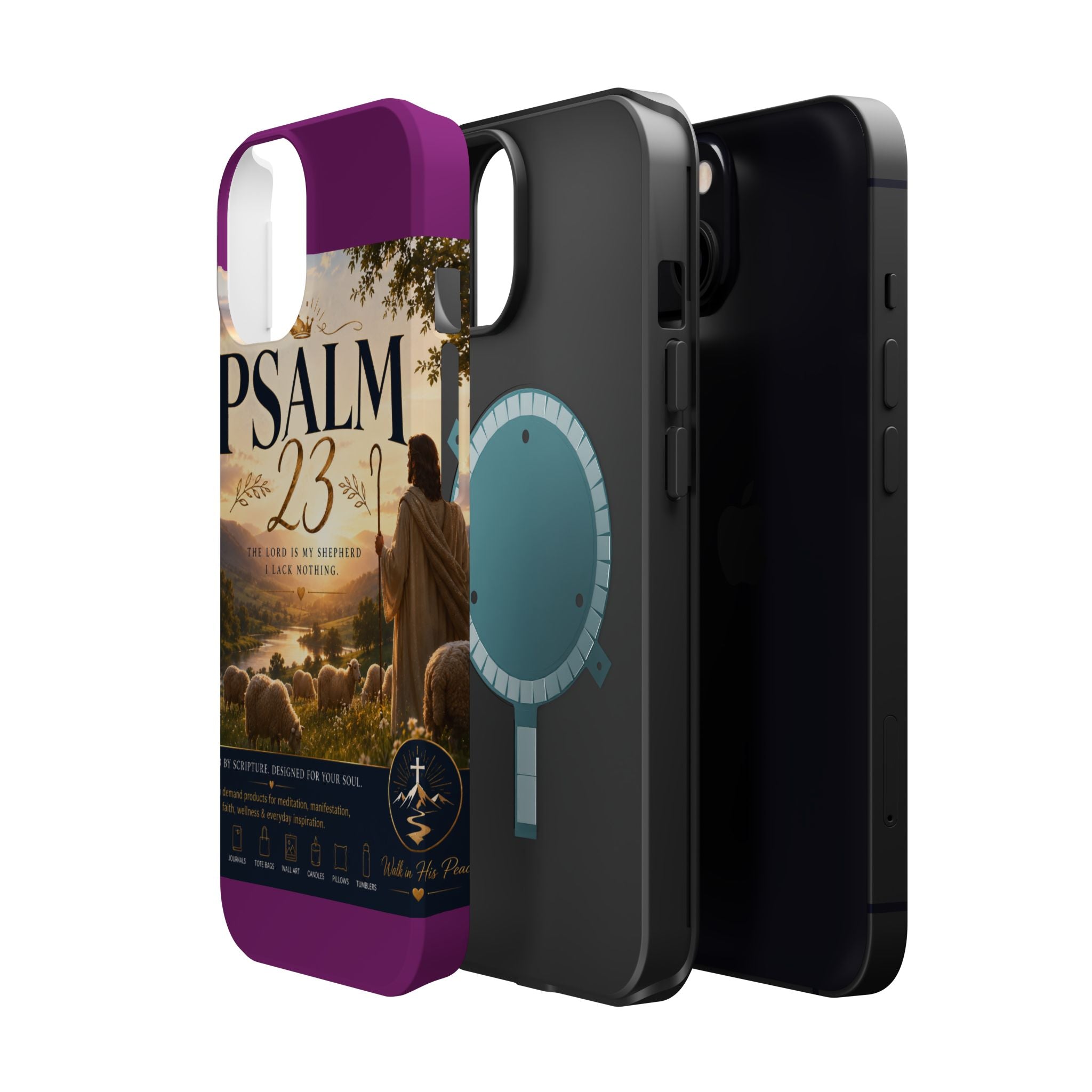 Psalm 23 Phone Case — Magnetic Impact-Resistant Christian iPhone Cover
