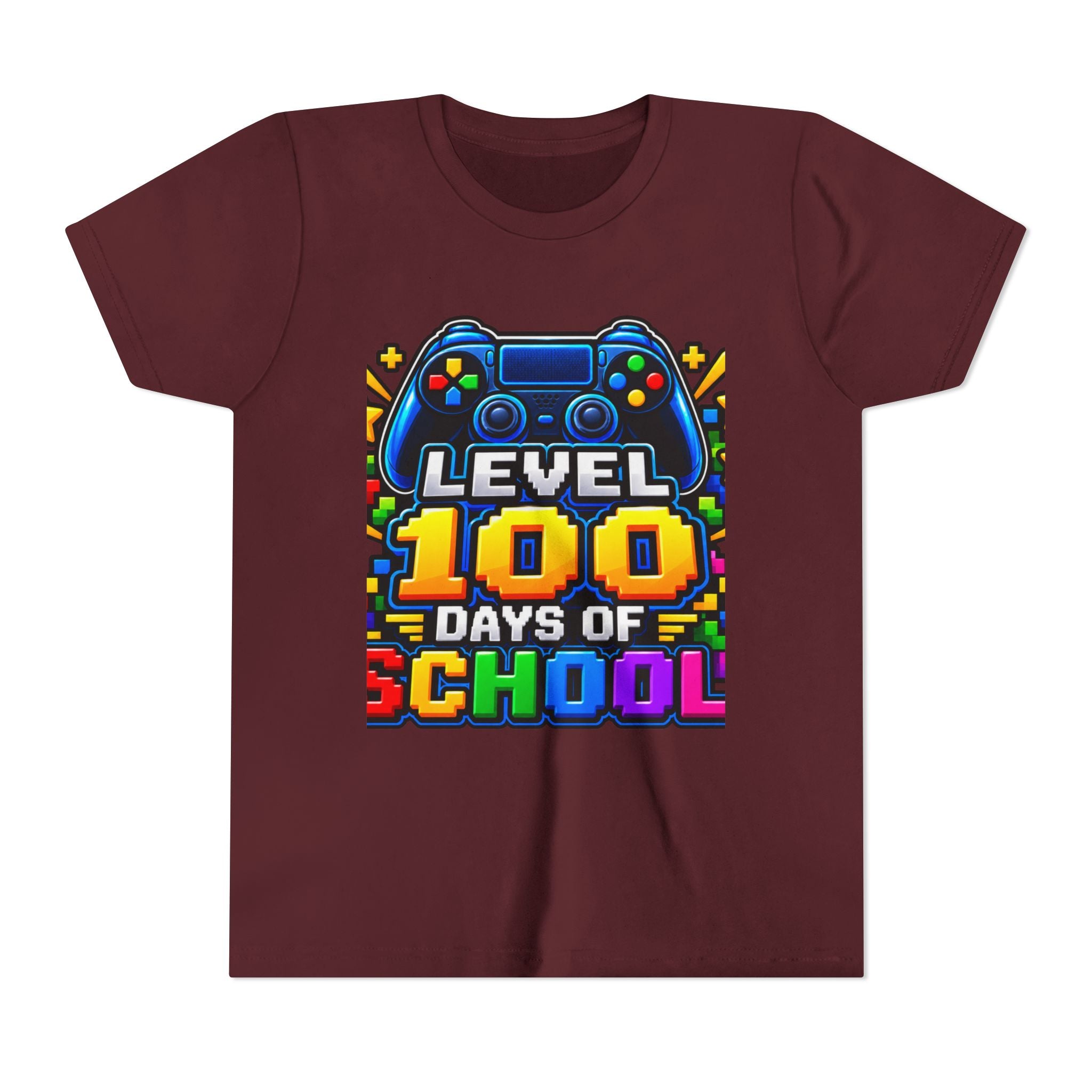 Level 100 Days of School Youth Tee — Gamer 100th Day of School Shirt