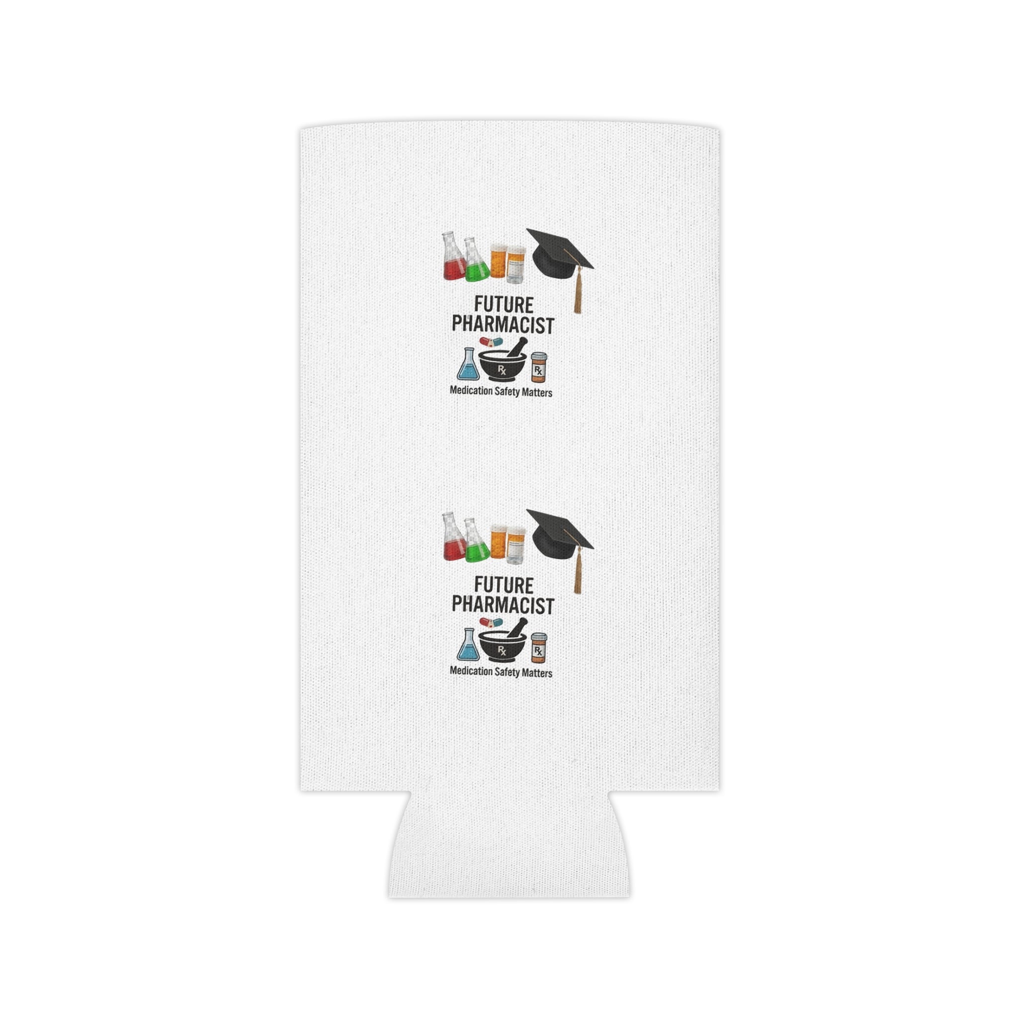 Future Pharmacist Can Cooler – Graduation Gift Can Cooler with Cap & Pharmacy Icons