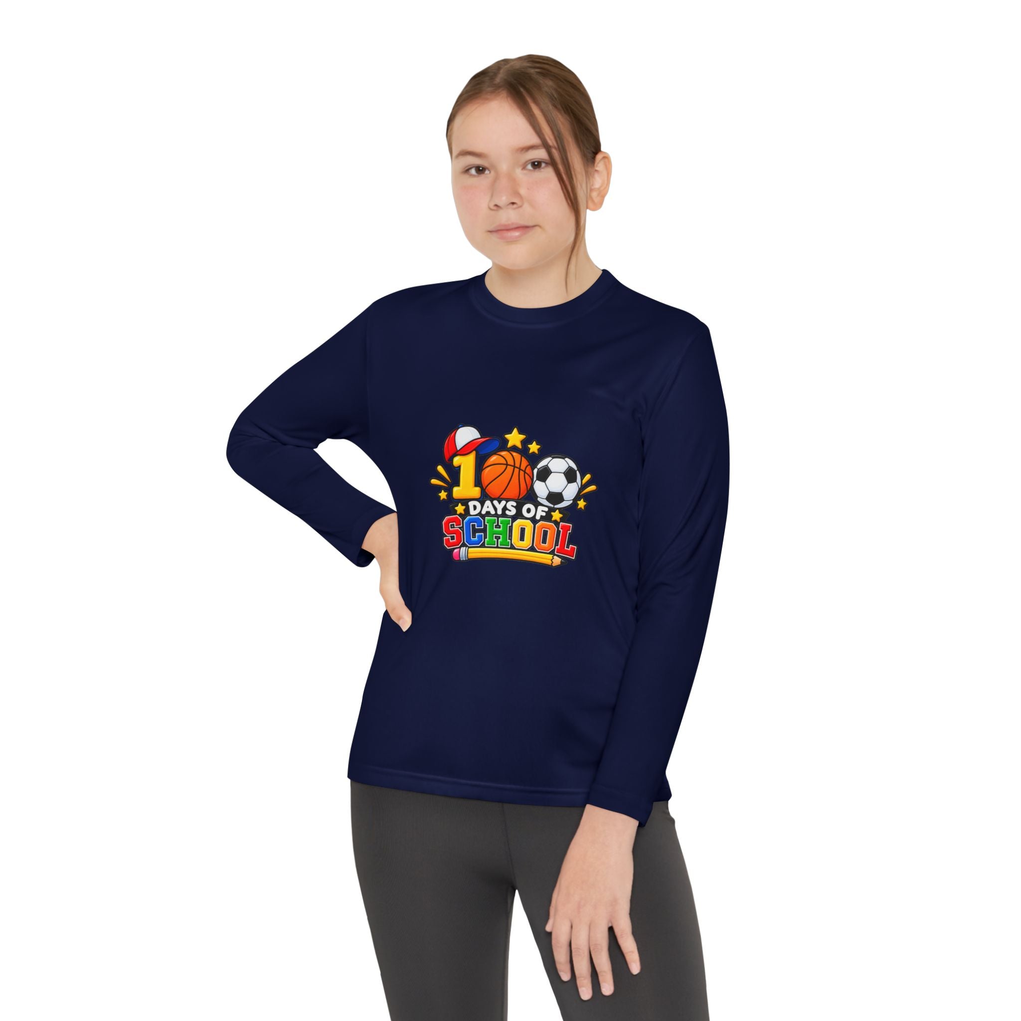 Youth Long Sleeve Tee – "1 Days of School" Sports Back-to-School Shirt
