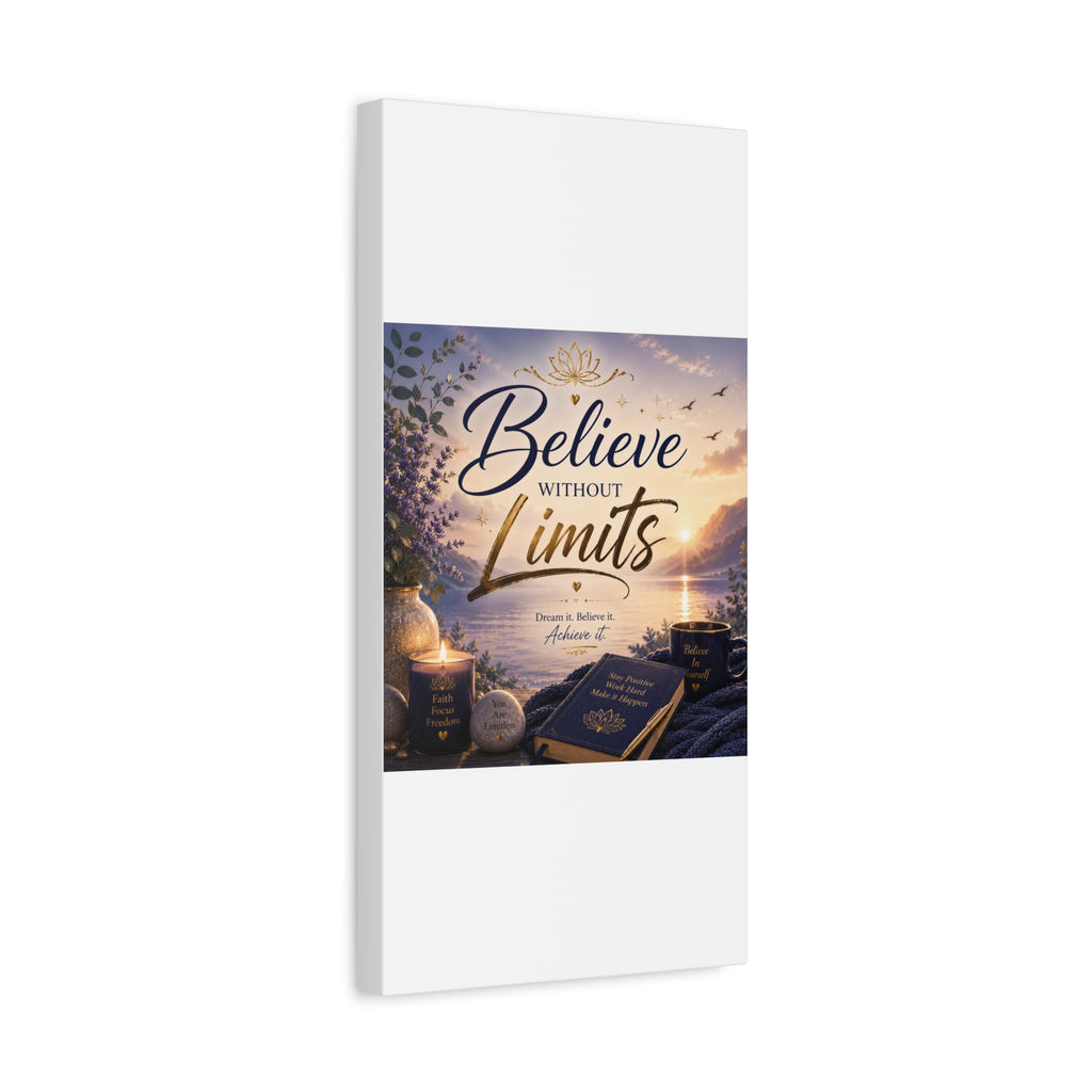 Believe Without Limits Canvas Wall Art – Inspirational Stretched Matte Print