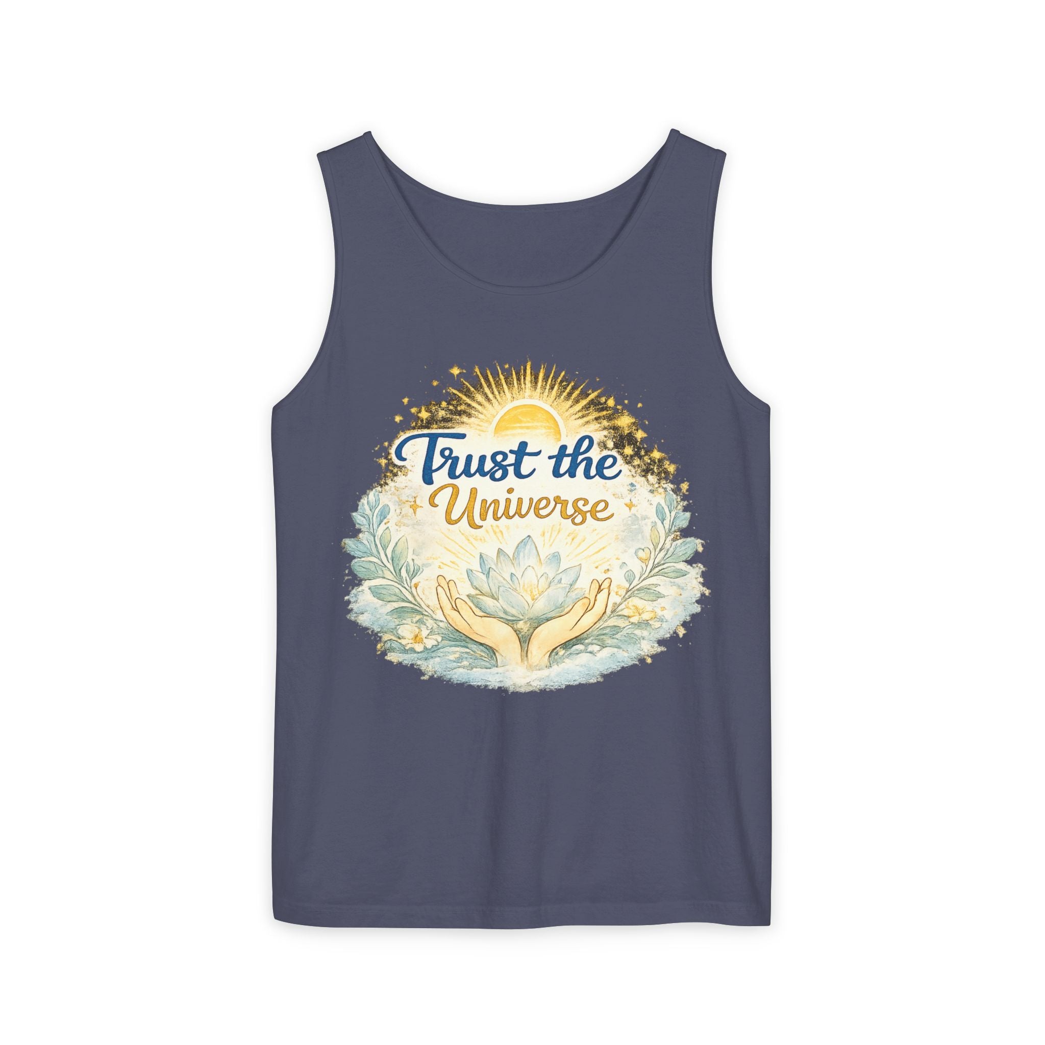 Trust the Universe Tank Top — Spiritual Lotus Graphic Vest