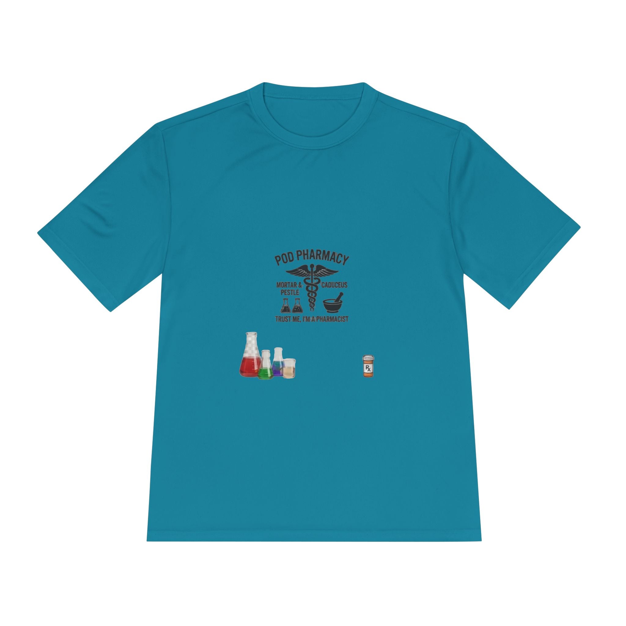 Lab Tech Tee — 'PhD Pharmacy' Science Beakers Graphic Shirt