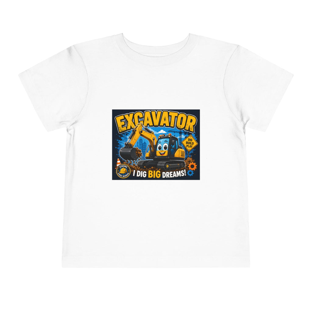Excavator Toddler Tee — "I Dig Big Dreams" Construction Shirt