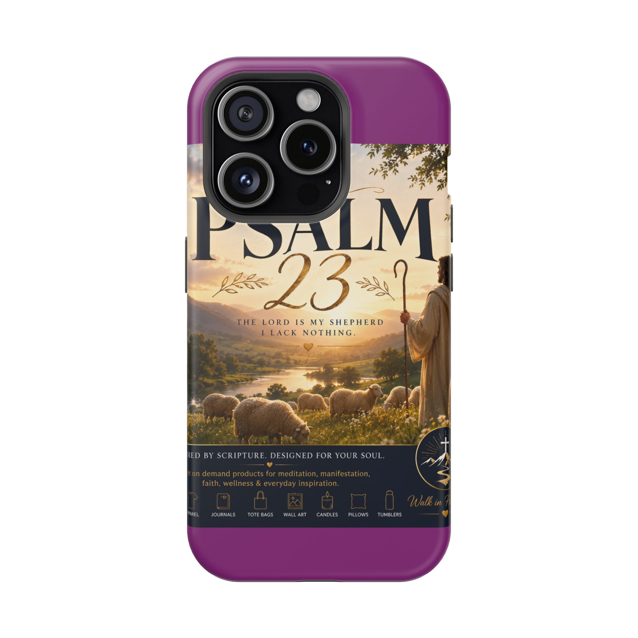 Psalm 23 Phone Case — Magnetic Impact-Resistant Christian iPhone Cover