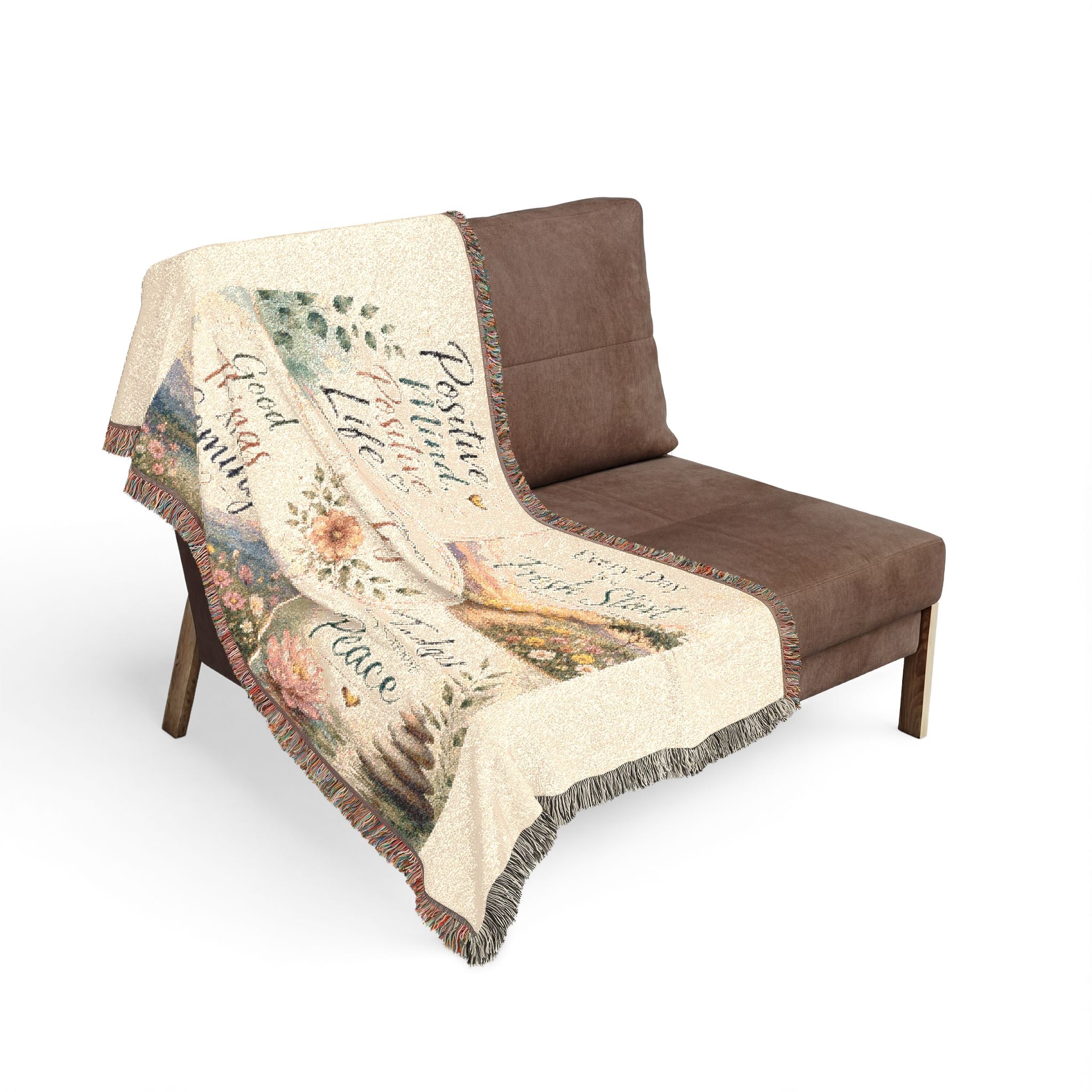 Inspirational Quote Woven Blanket — "Choose Joy" Comfort Throw