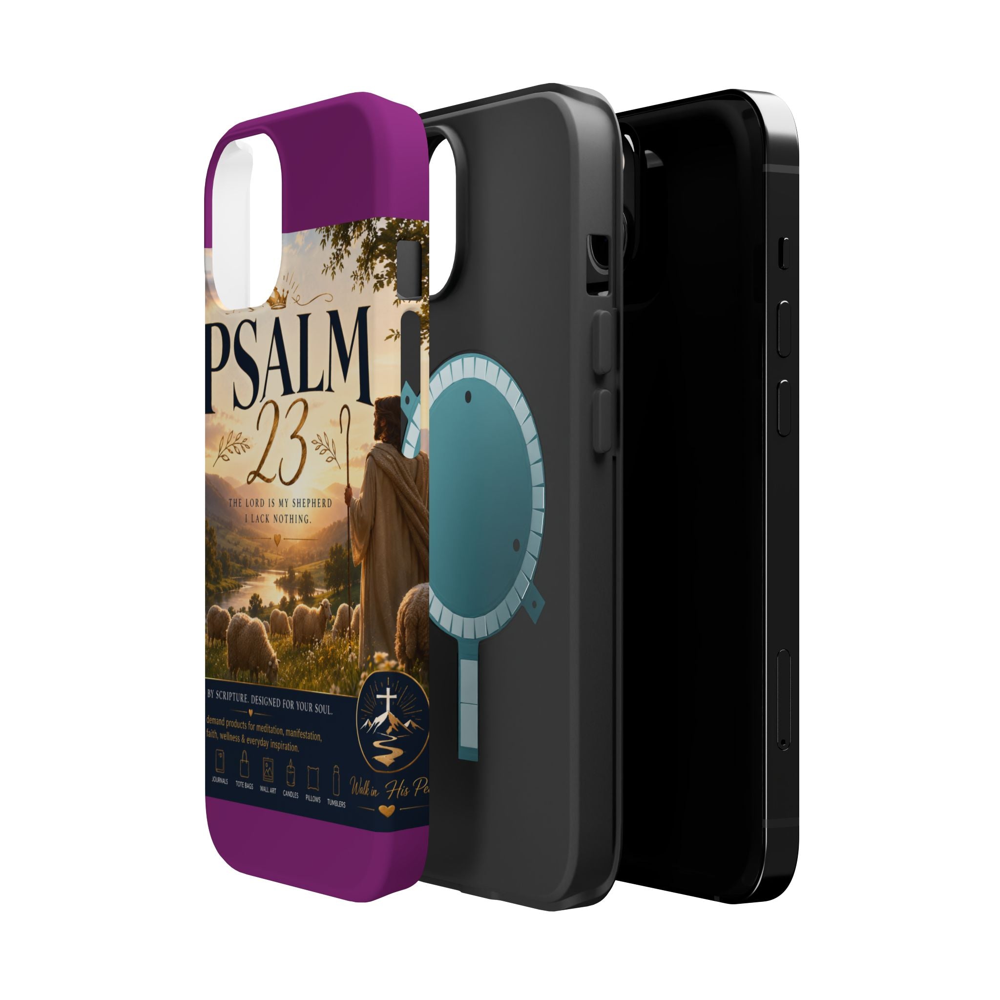 Psalm 23 Phone Case — Magnetic Impact-Resistant Christian iPhone Cover