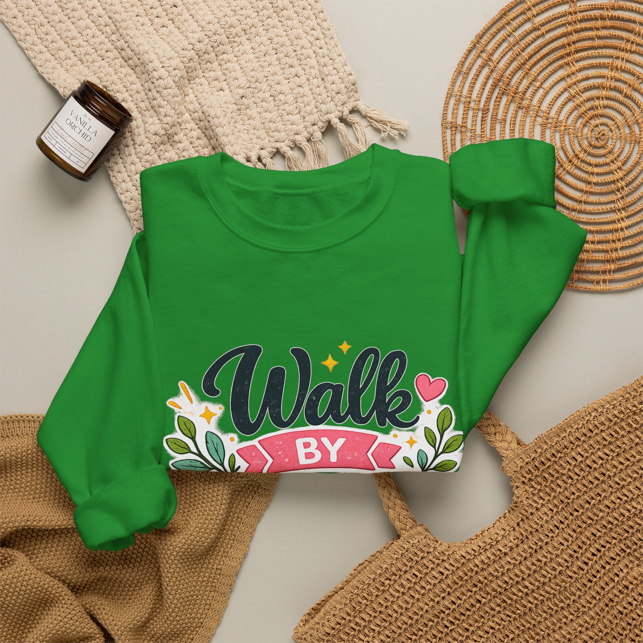 Walk By Faith Crewneck Sweatshirt — Inspirational Christian Pullover