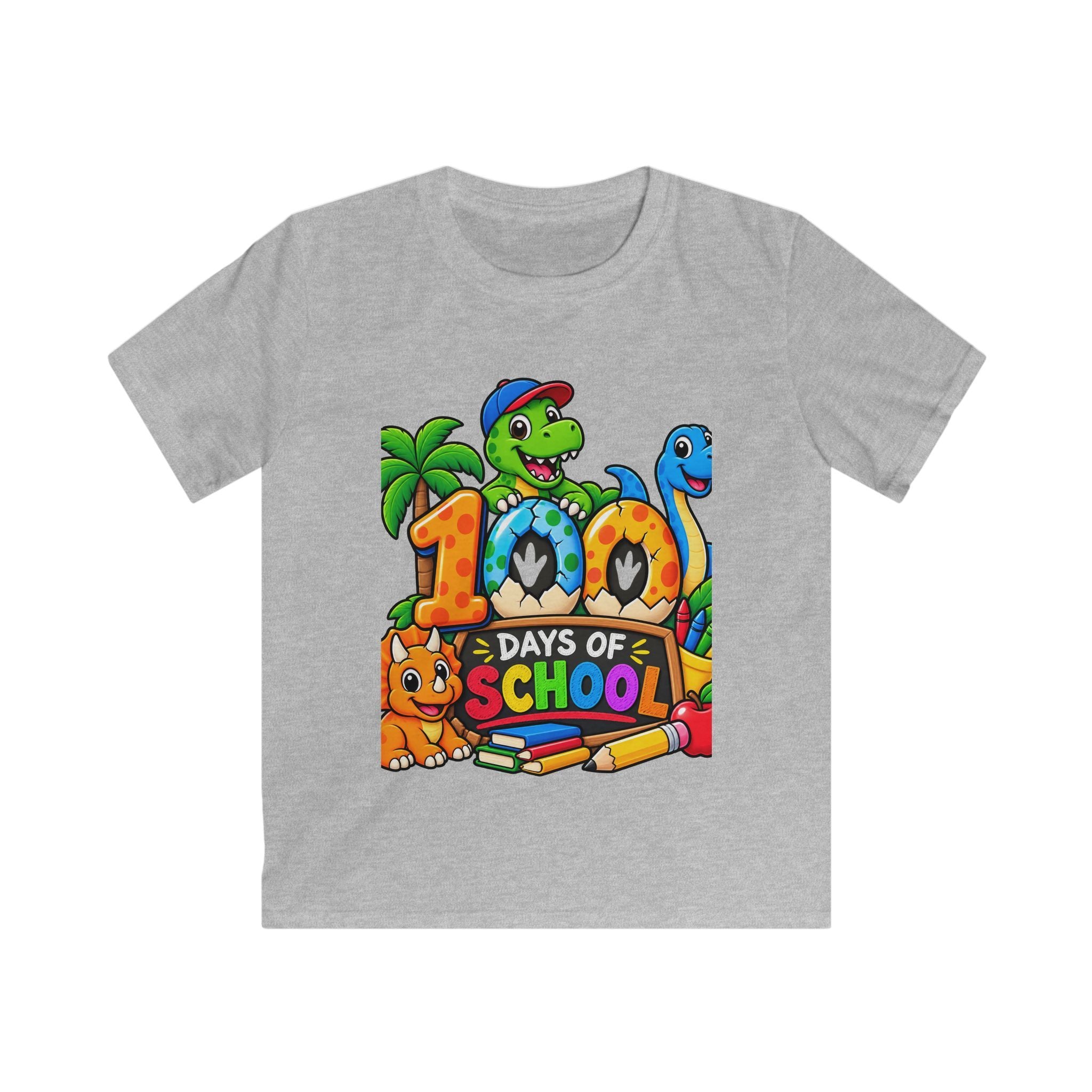 100 Days of School Kids Tee — Cute Dinosaur Celebration Shirt for Preschool & Elementary