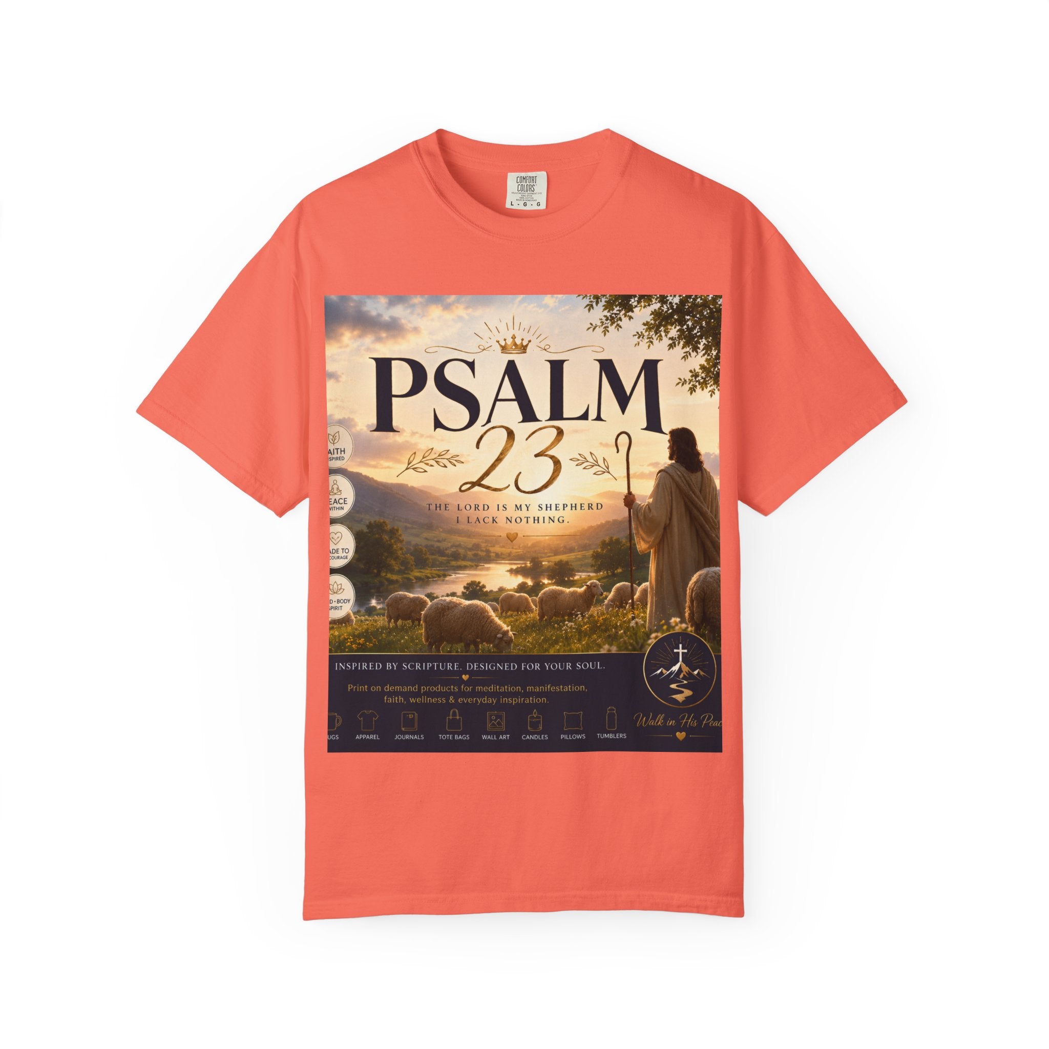 Psalm 23 T-Shirt — Christian Faith Shepherd Graphic Tee
