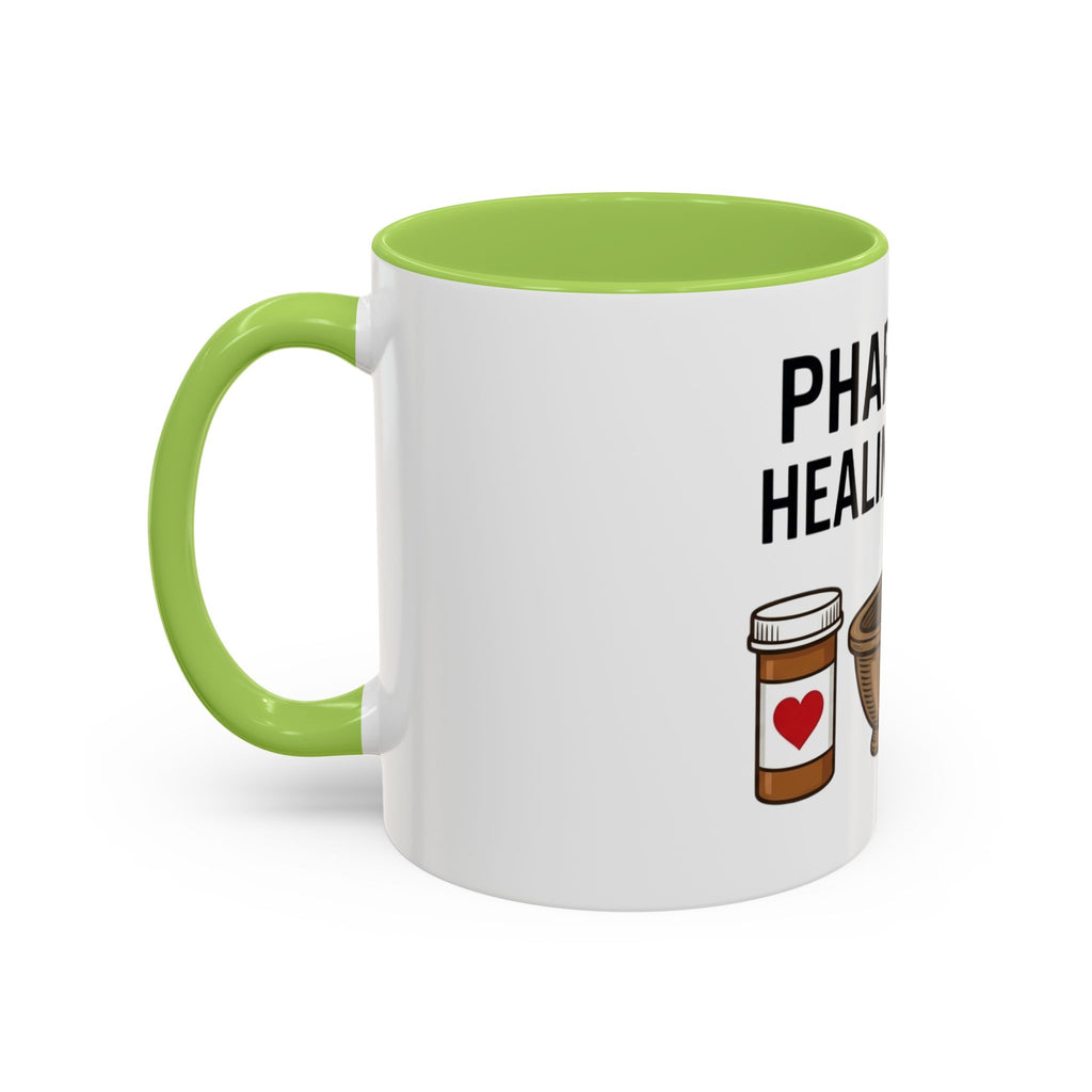 Pharmacy Healing Heart Coffee Mug — Pharmacist Appreciation Accent Mug