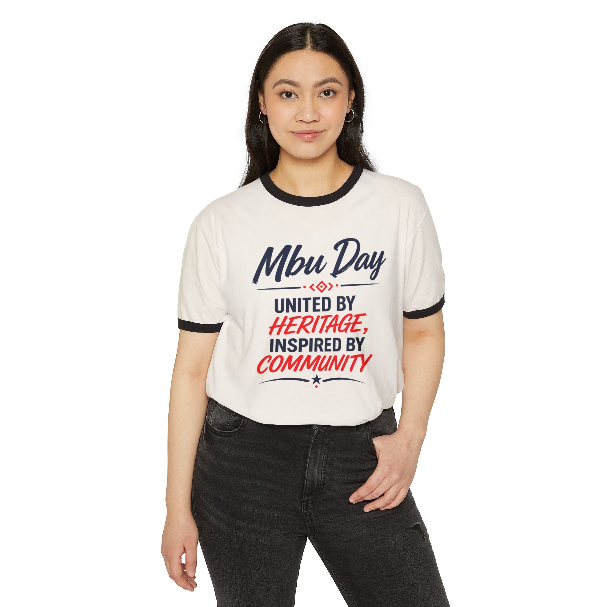 Mbu Day Ringer T-Shirt — "United by Heritage, Inspired by Community" Houston Event Tee