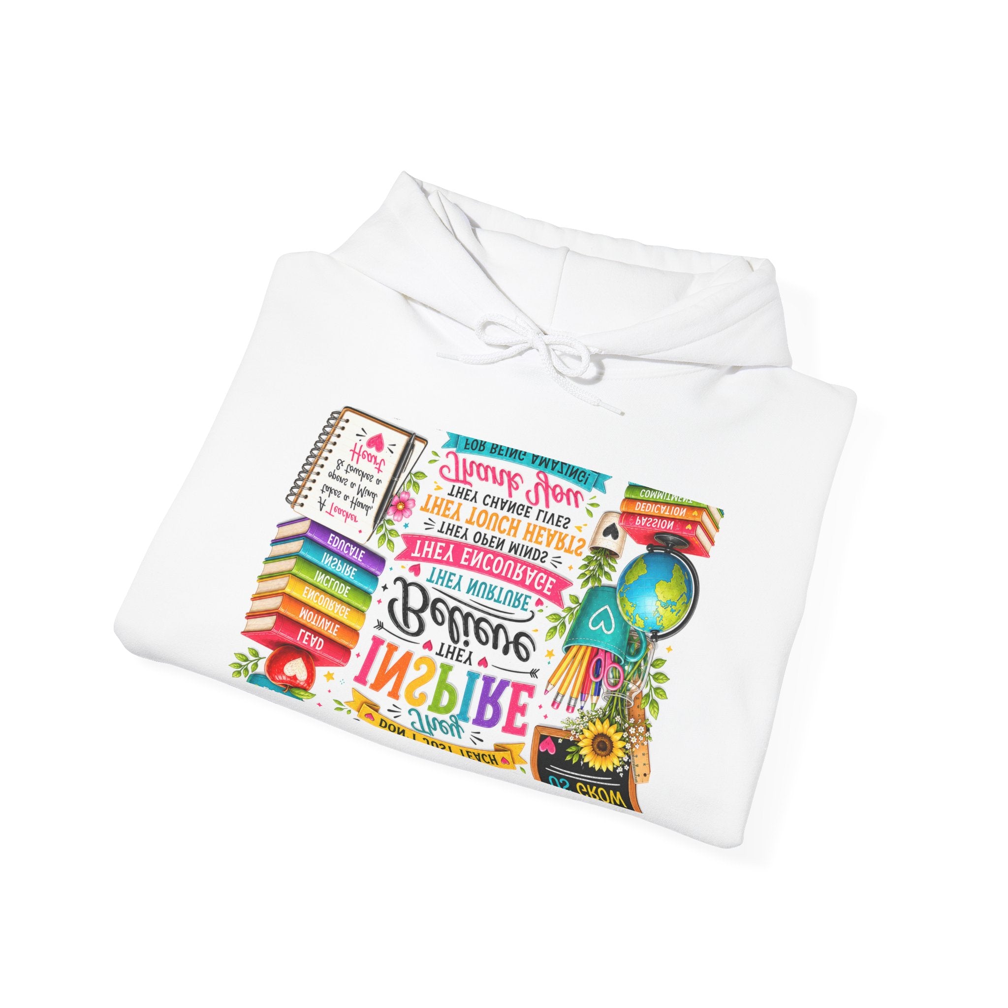 Motivational Book Lover Hoodie — "Be Brave, Be Kind, Be You" Colorful Inspirational Design